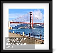 Vista 17 de Marco de fotos de 12x12 pulgadas de madera para colgar en la pared, marcos cuadrados de fotos con 2 paspartús de 8x8 pulgadas y 10x10 pulgadas