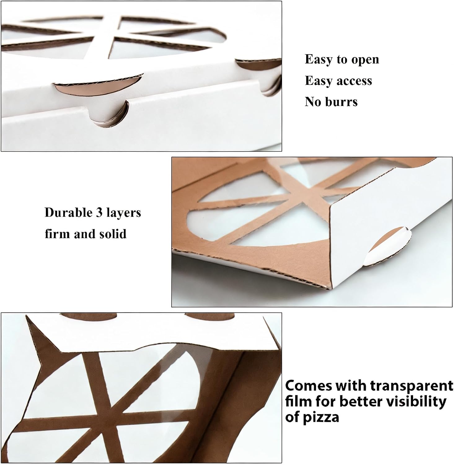 15 Pcs 8.8" x 8.8" x 1.7" Mini with Window Cardboard Pizza Box | Clear Window Display,Versatile Bakery Packaging,Eco-Friendly & Sturdy,Suitable for pizza delivery