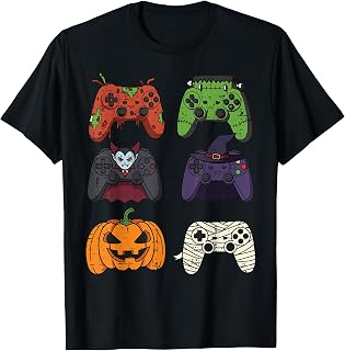 Halloween Gaming Controllers Gamer Costume Men Boys Kids T-Shirt