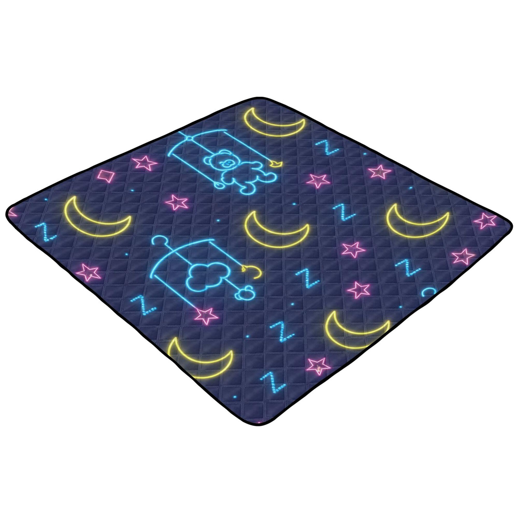 Style néon – Grand tapis de jeu robuste pour bébé, résistant à l'eau, pour bébé, enfant, tout-petit, nourrisson, 127 x 127 cm