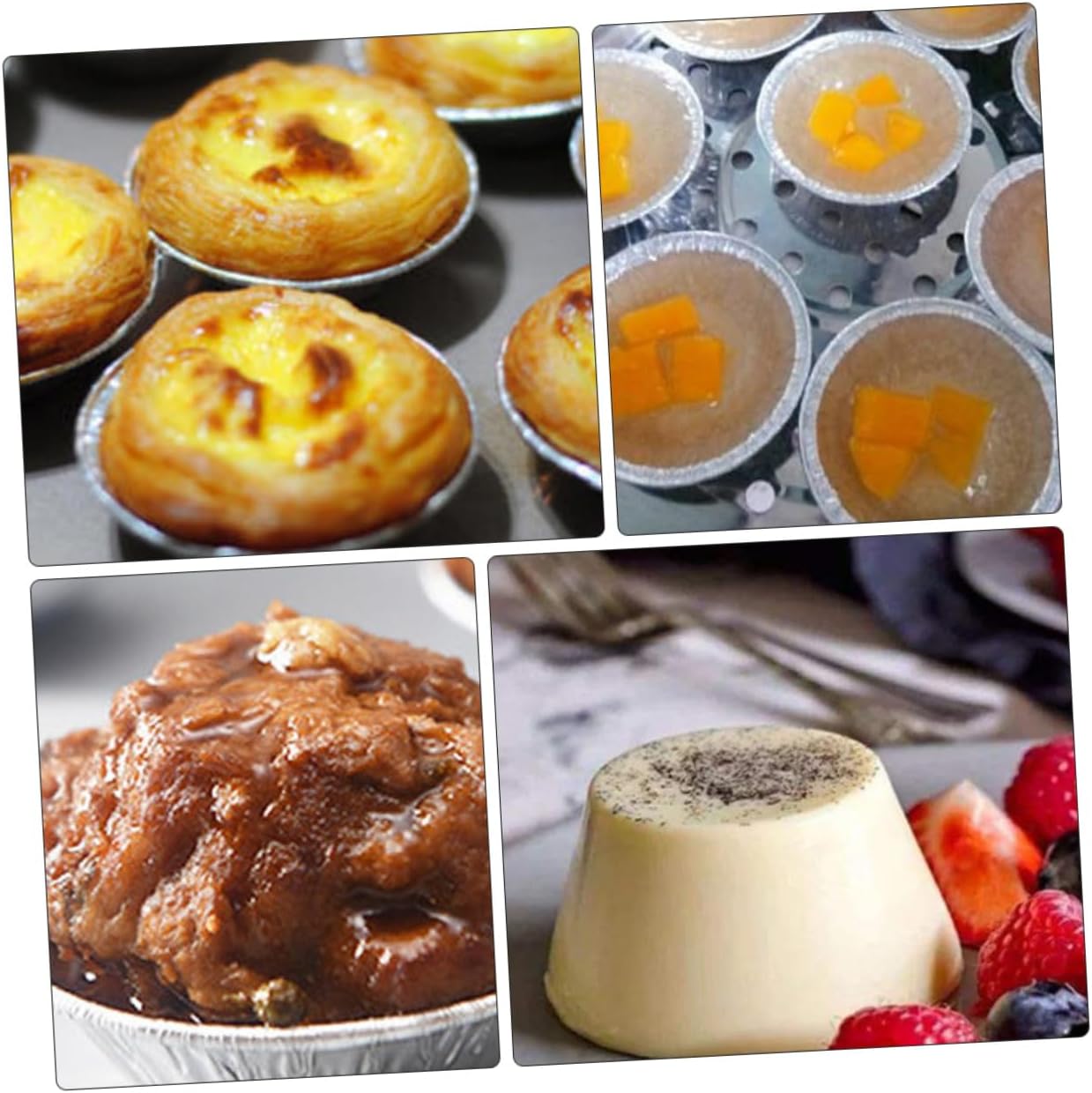 1set Disposable Egg Tart Molds Practical Tinfoil Baking Cups for Cakes Pies and Appetizers Heavy Duty Foil Tart Pans for Easy Handling and Serving