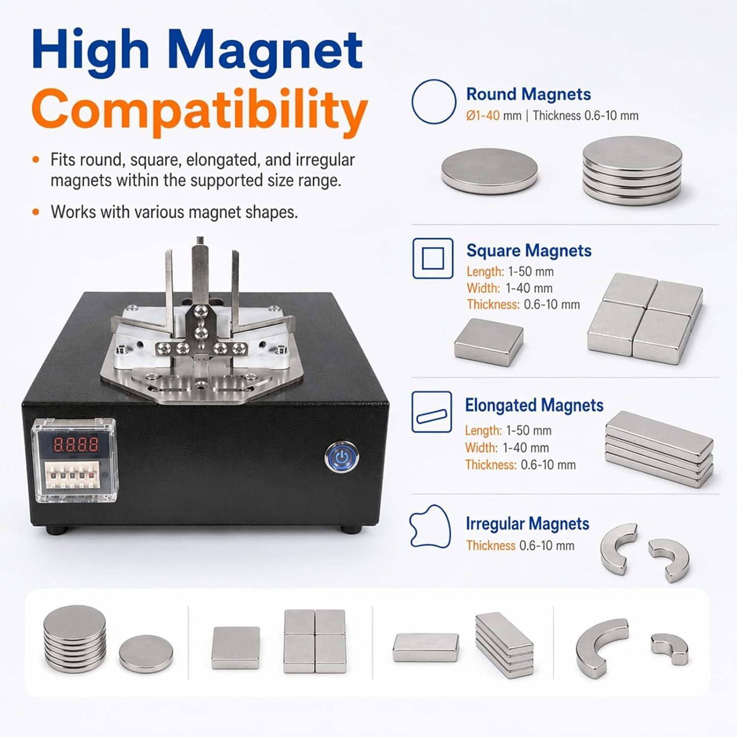 Pneumatyczny separator magnetyczny 0-60 ppm 5-8 kg/cm². Idealny do magnesów okrągłych i kwadratowych, wydajne rozwiązanie do transportu materiałów.