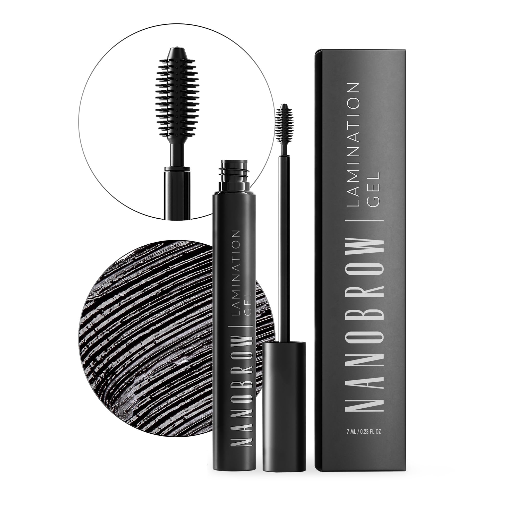 Nanobrow Lamination Gel - brow gel, Precisely styled and filled in brows (Black)
