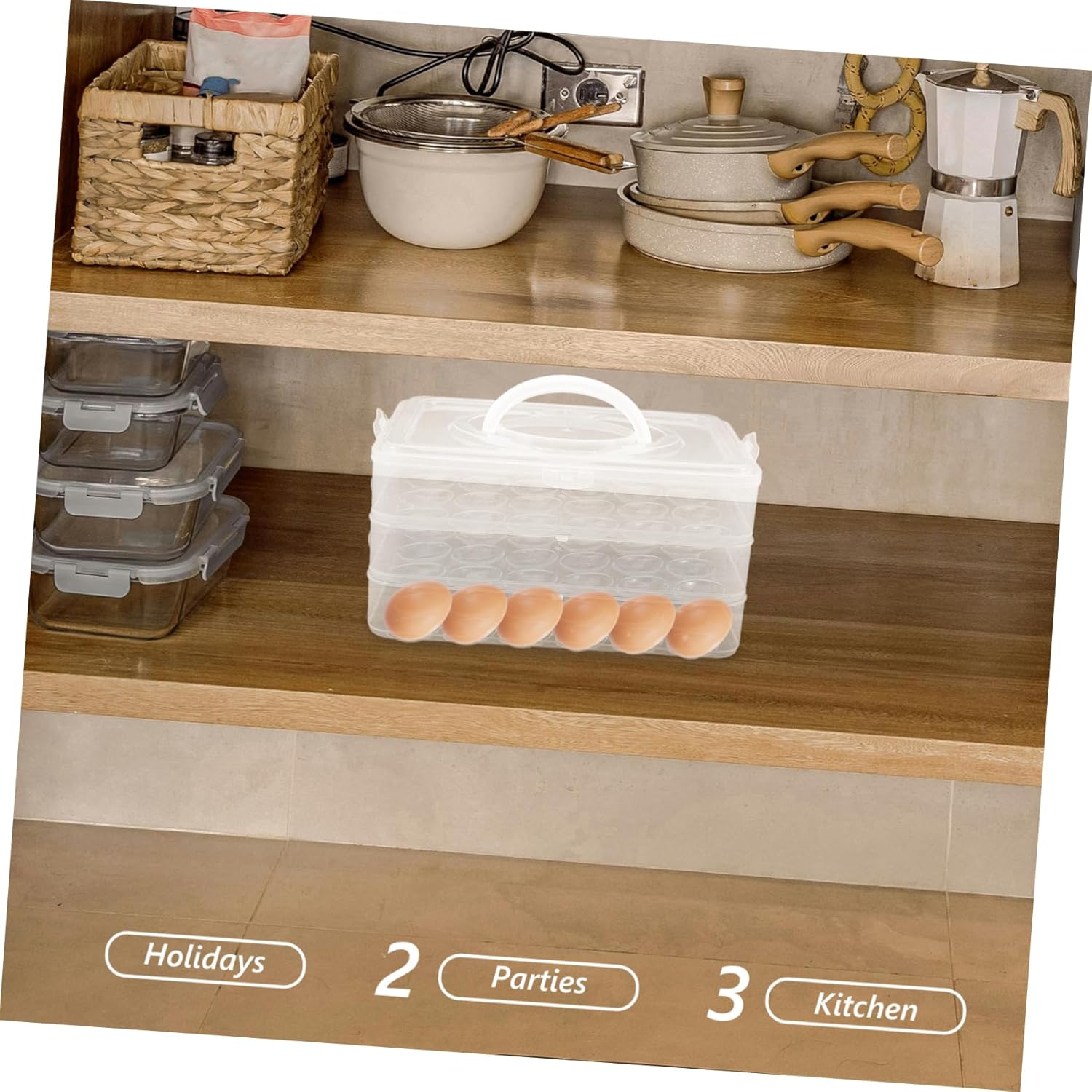 jojofuny Portable Stackable Egg Container with Lid for Eggs Refrigerator Storage for Holidays Events and Kitchen Use Secure Transport with Unique