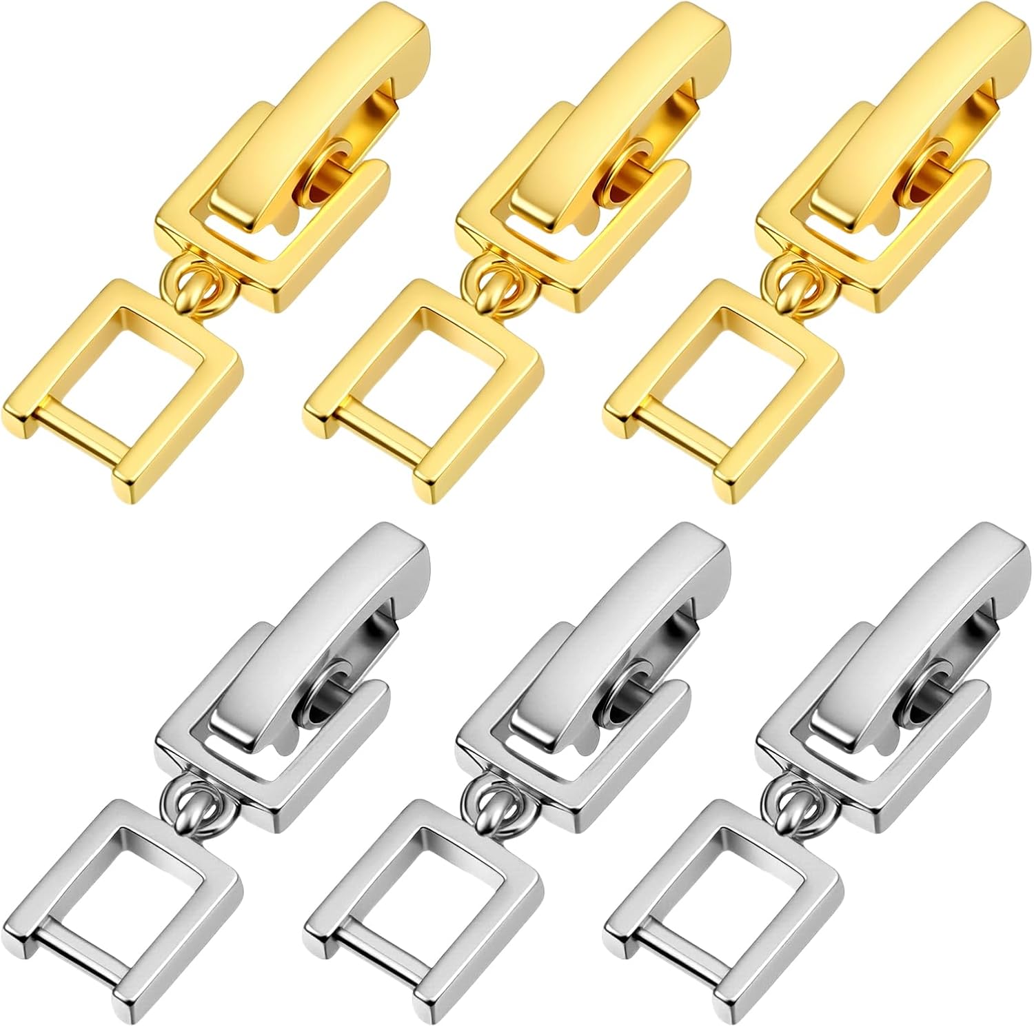 Sibba 6Pcs Bracelet Extender, Bracelet Clasps Closures Gold Silver Necklace Jewelry Extender for Women Necklaces Extension, Bracelets Extension, DIY Crafts