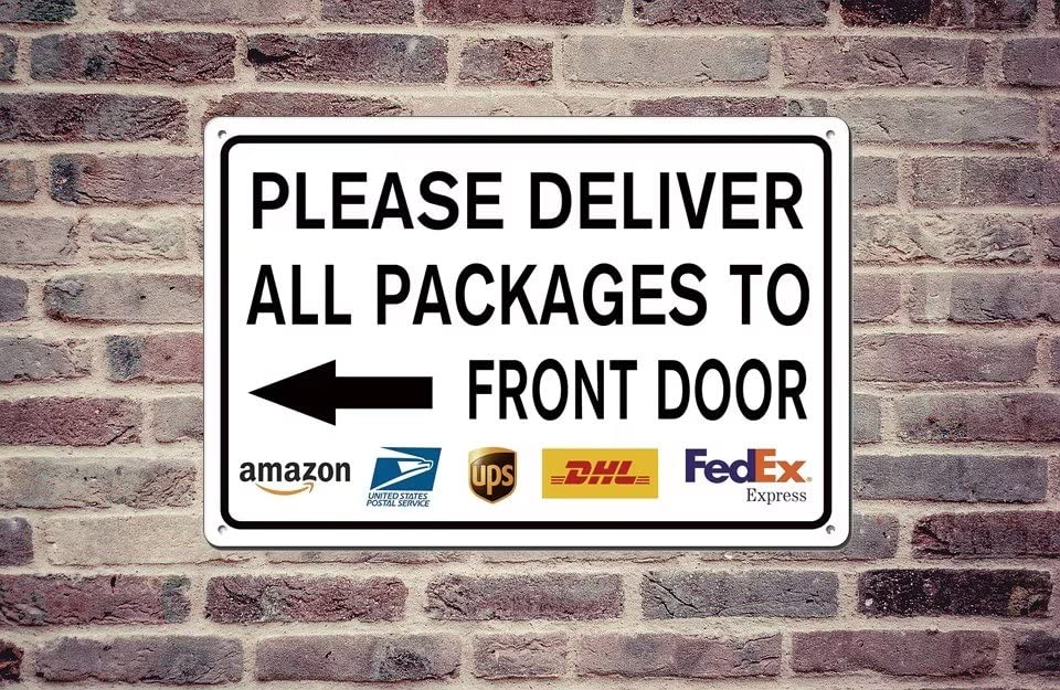 Amazon.com : POBBUK Please Deliver All Packages to Front Door Left