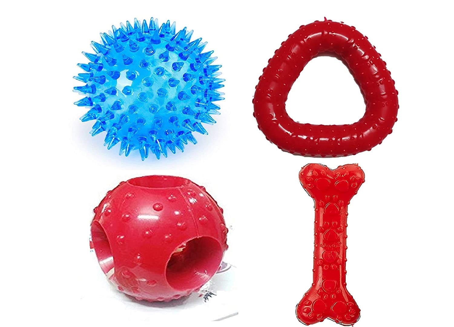 RvPaws Dog Rubber Chew Toy Combo (Flavored Bone + Hole Ball + Spike Led Ball + Trio)(Pack of 4) (B08KGKJKCF) Amazon Price History, Amazon Price Tracker