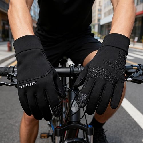 Guantes de invierno para hombres y mujeres, guantes de ciclismo resistentes al viento para clima frío para hombres, guantes de correr al aire libre