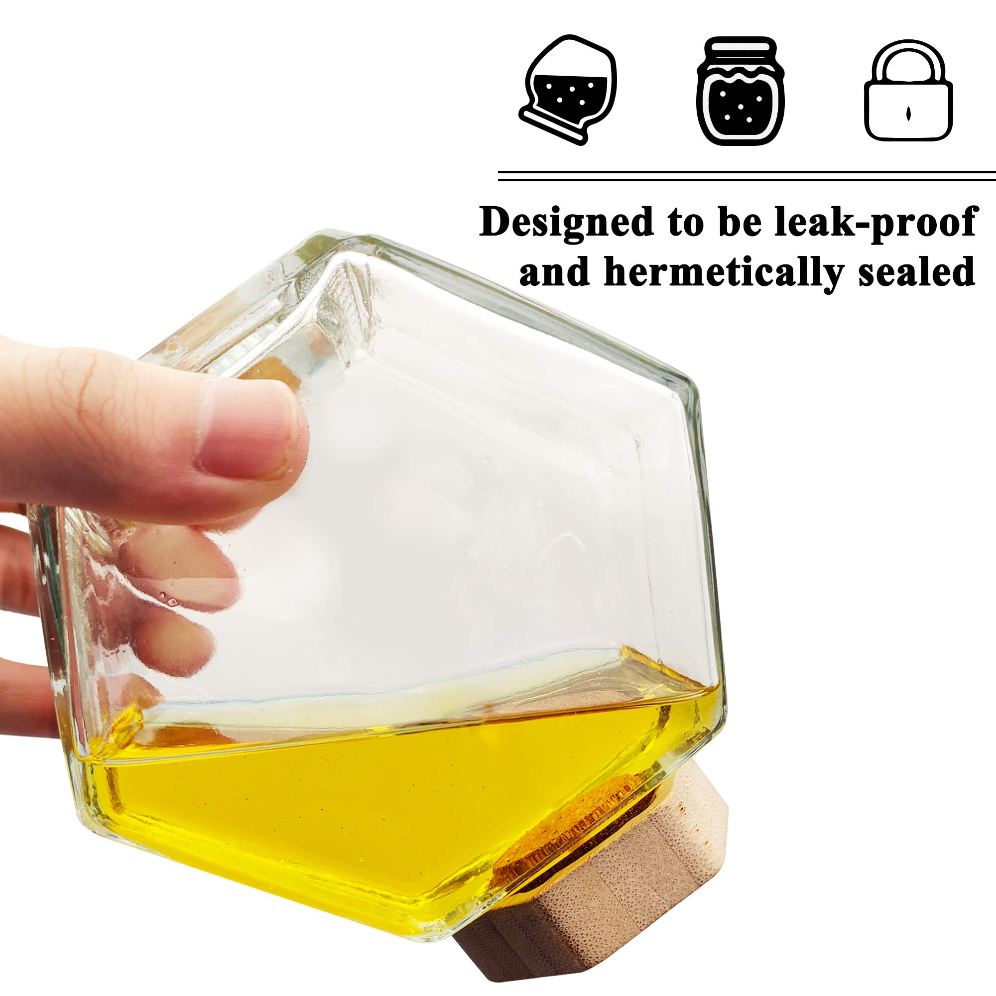 Decorative Bee-Shaped Honey Jar Cute Bee Honey Containers Syrup Dispenser Crystal Condiment Jar Kitchen Accessory For Breakfast - 15