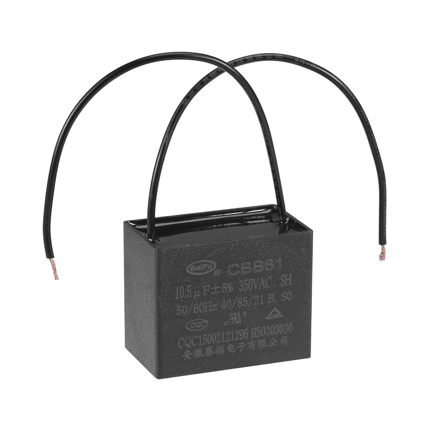 uxcell Ceiling Fan Capacitor CBB61 10.5uF 350V AC 2 Wires Metallized