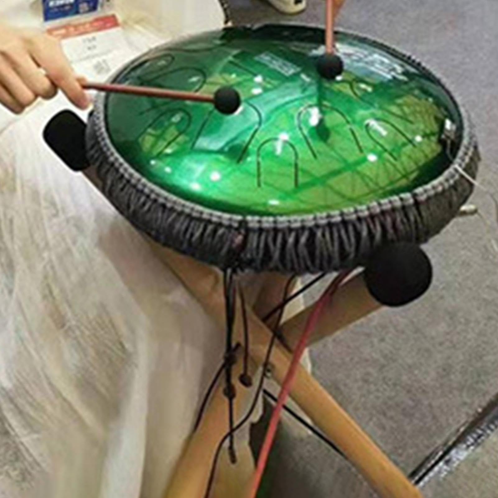 Soporte Para Tambor Handpan - Soporte Para Tambor De Lengüeta De Acero Ajustable | Soporte Portátil Para Trampa, Estructura Sólida De Trípode, Soporte De Tambor Antideslizante Resistente De Madera Par