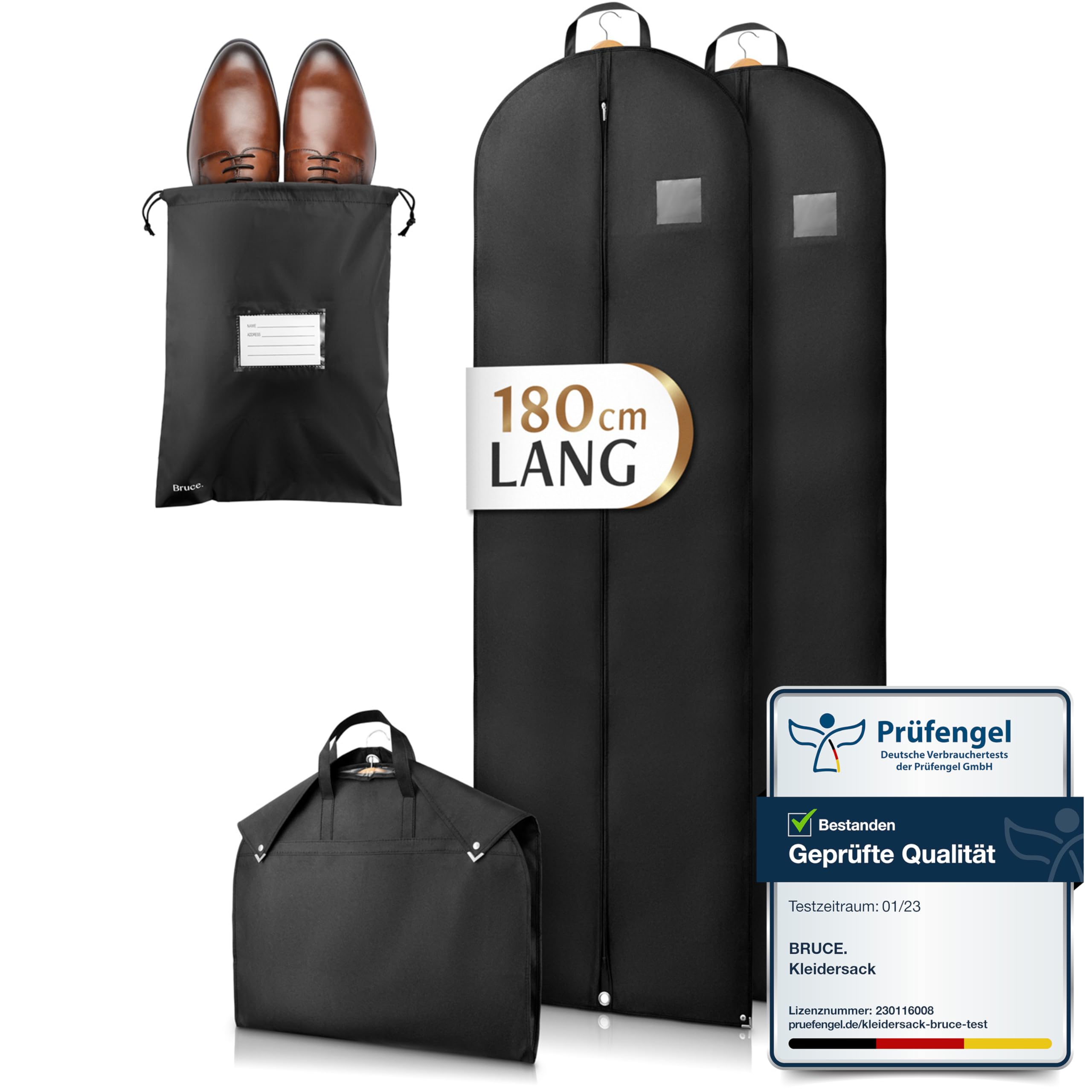 Borsa Porta Abiti Lunga 180x60 Cm Con Finestra Trasparente – Copriabiti Antipolvere Pieghevole Con Custodia Scarpe Inclusa