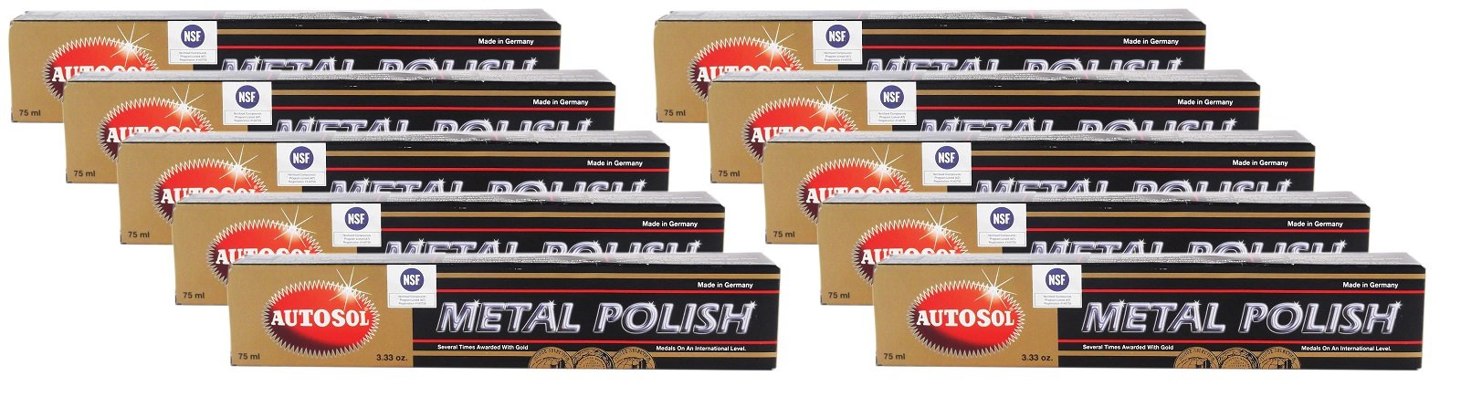 Autosol 10x Metal Polish Edel Chromglanz Metall Politur Chrompolitur 75 ml