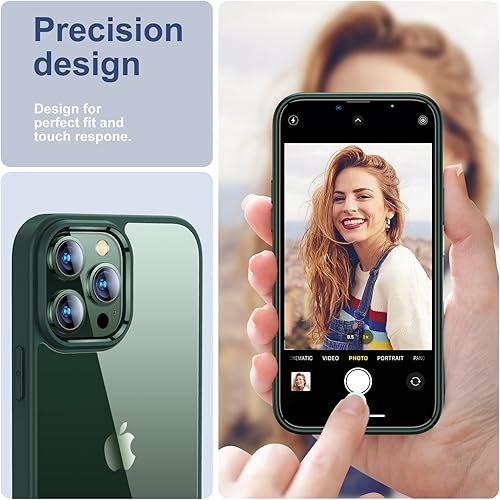 Miniatura 8 de UniqueMe Funda de 6.7 pulgadas con diseño 5 en 1 para iPhone 13 Pro Max, 2 protectores de pantalla de vidrio templado + 2 protectores de lente de
