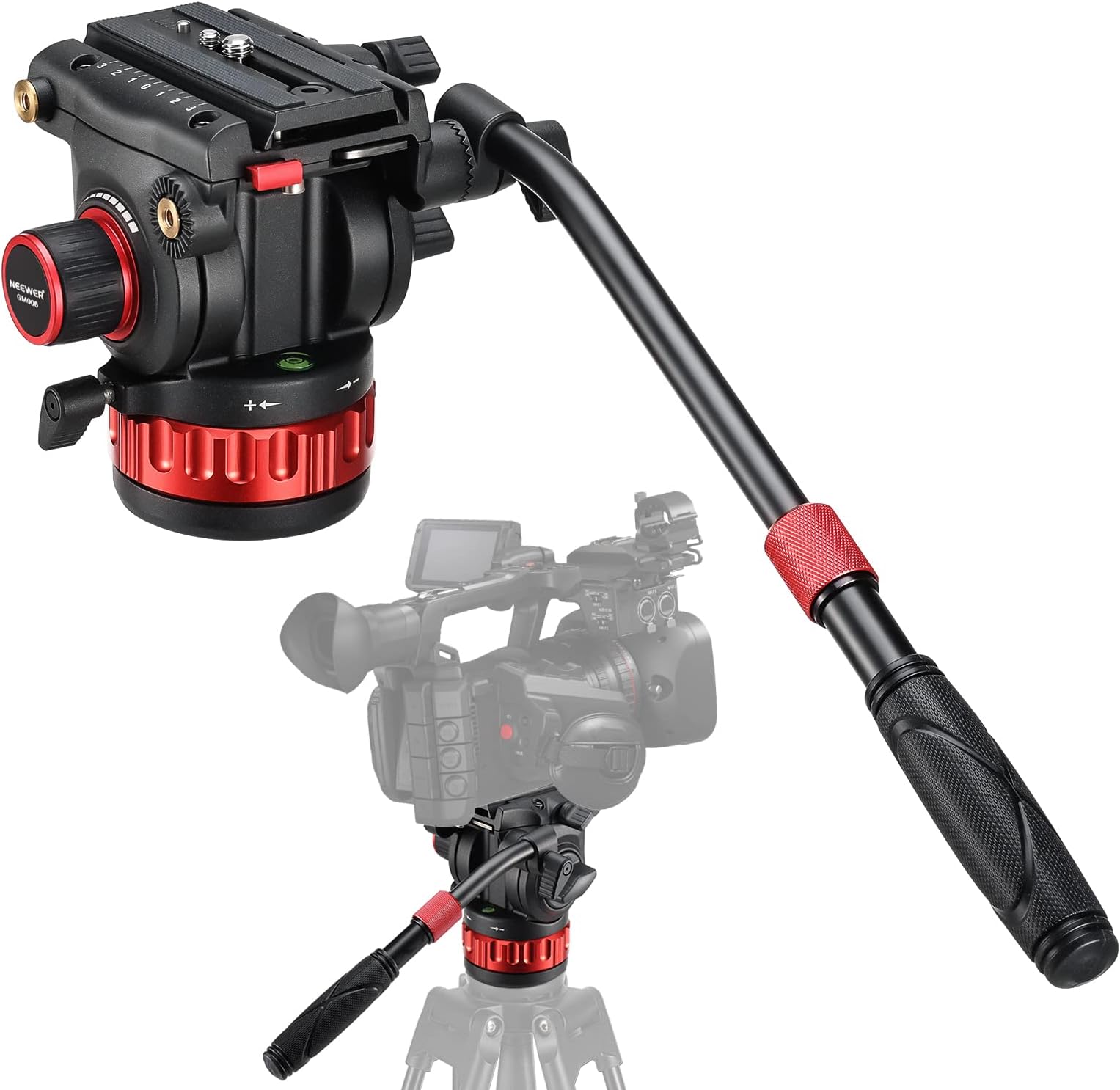 NEEWER Video Tripod Fluid Head with Stepless Pan & Tilt Adjustable