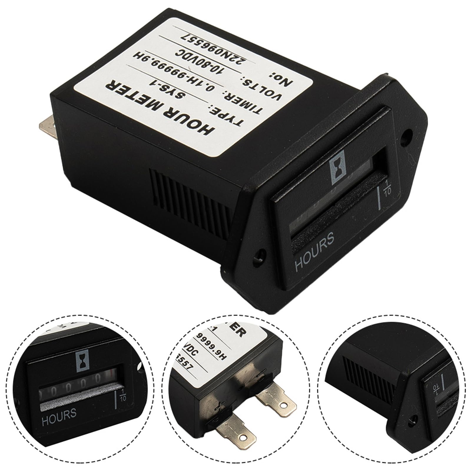 DRAGONRUN Accumulating Counter Digital Display Electronic Timer for Diesel-Gasoline Engine Generator Industrial Counter Hour Meter