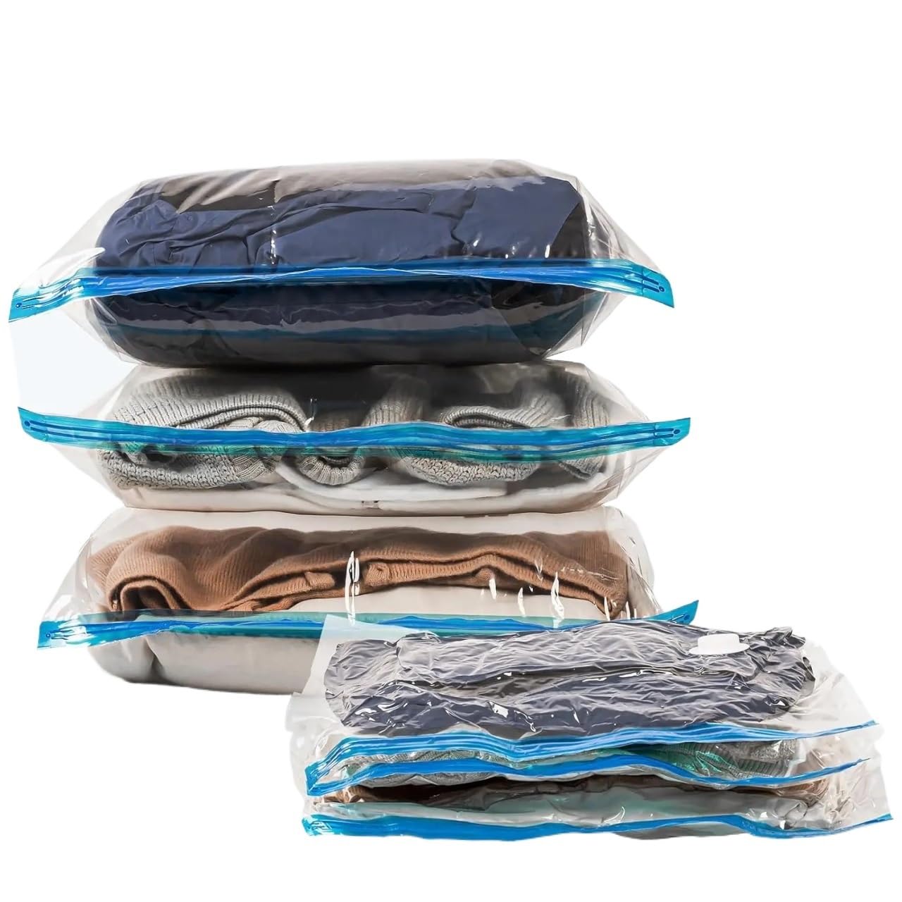 Vacuum Storage Bags Bolsas de almacenamiento al vacío de 6 a 8 piezas, paquete de vacío comprimido portátil que ahorra espacio for viajes, bolsas selladas al vacío for ropa Bolsas Vacio(40X50CM SET)
