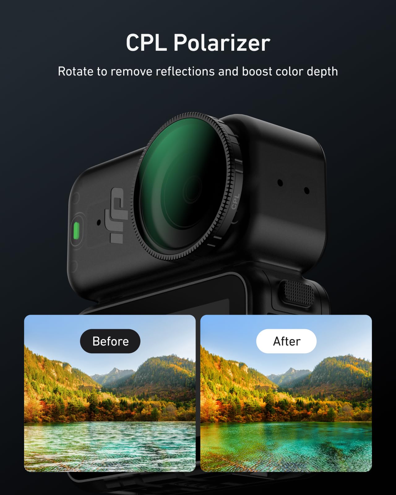 TELESIN Kit Filtri CPL ND per DJI Osmo Nano Filtri CPL ND8 ND16 ND32 + Proteggi Schermo Vetro Temperato Filtri Densità Neutra e Polarizzatori Vetro Ottico HD Accessori per Action Cam Vlog Viaggio