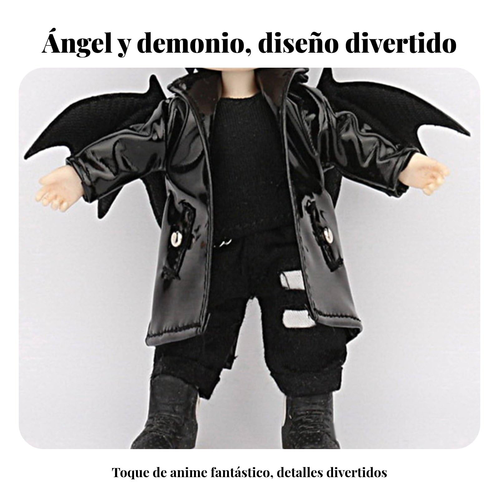 Bjd Doll Outfit Abrigo Miniatura para Muñeca Ob11 Chaqueta PU Ropa 1/12 Estilo Trinchera con Detalle en Costuras Adecuada para Coleccionismo Fotografía y Exhibición , Color to 1