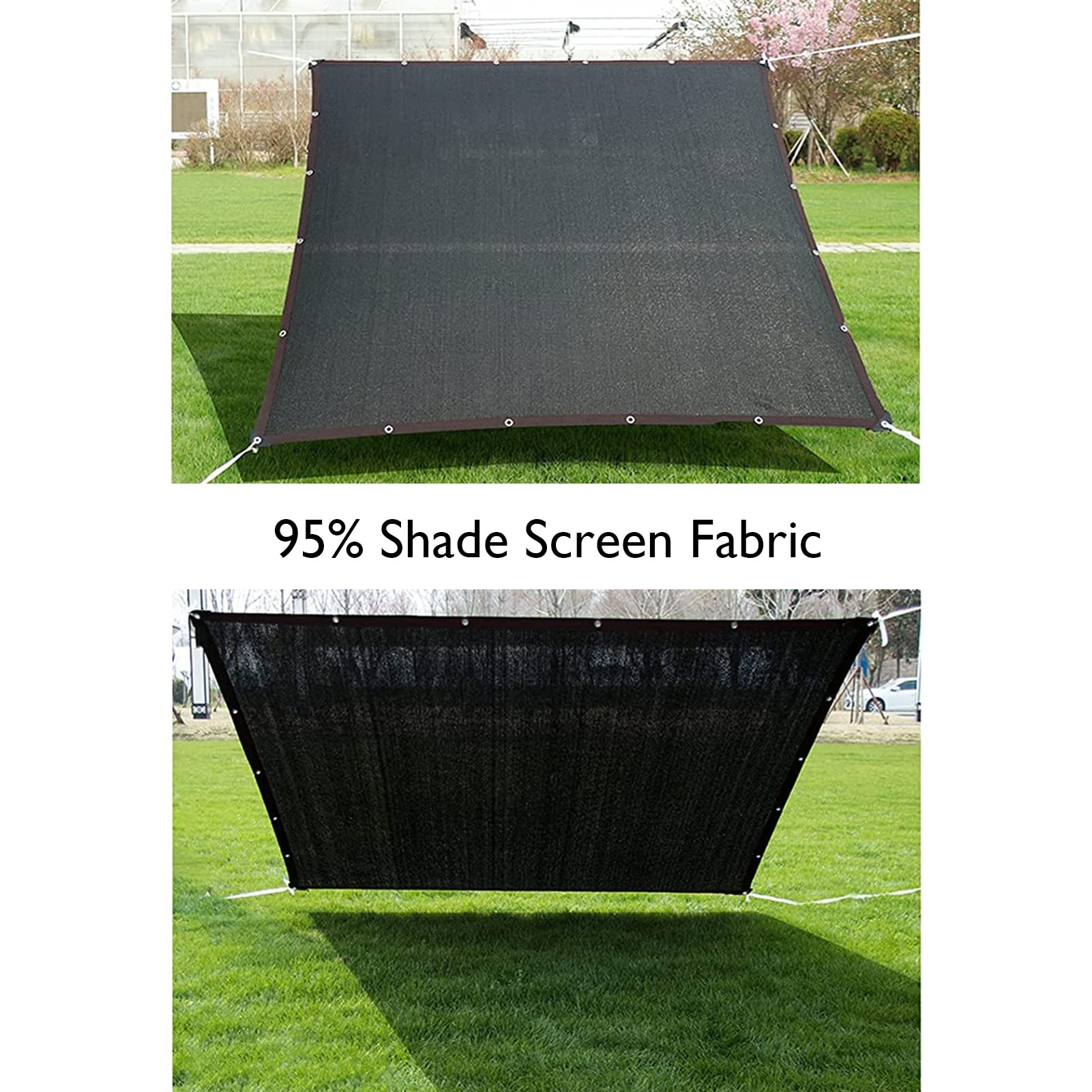 Paño de sombra negro resistente a los rayos UV para plantas, red de malla de 33 x 33 pies con ojales, cubierta de jardín para flores y verduras de patio