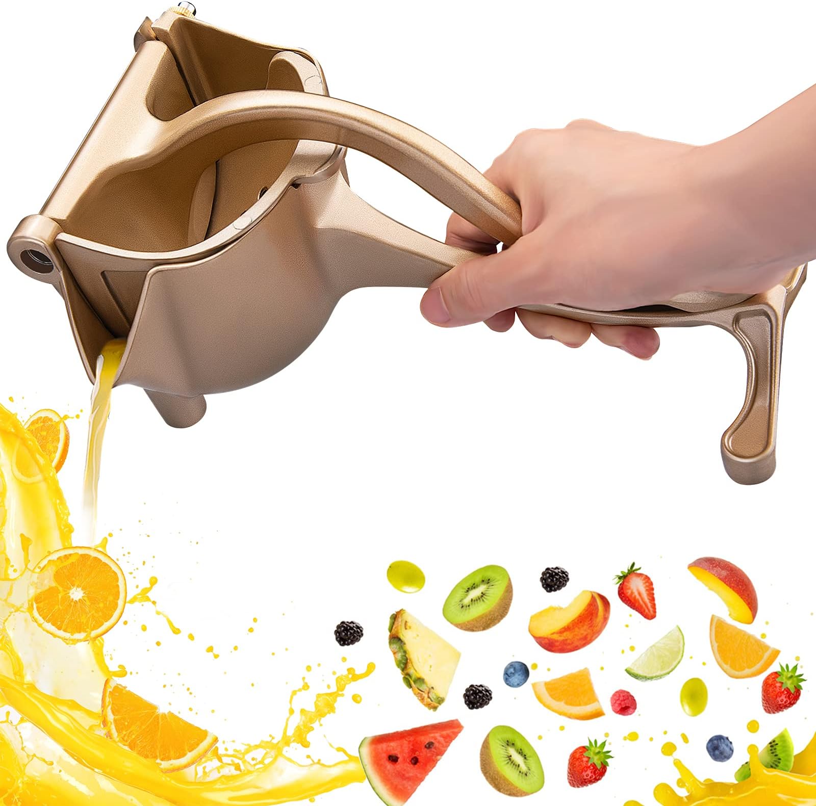 Automoness Manual Fruit Juicer, Hand Jucer Detachable Orange Lemon Squeezer, Stainless citrus juicer, Hand Press Lemon Jucer,Fruit Juice Extractor for Pressing Lemons,Citrus,Oranges, Pomegranates