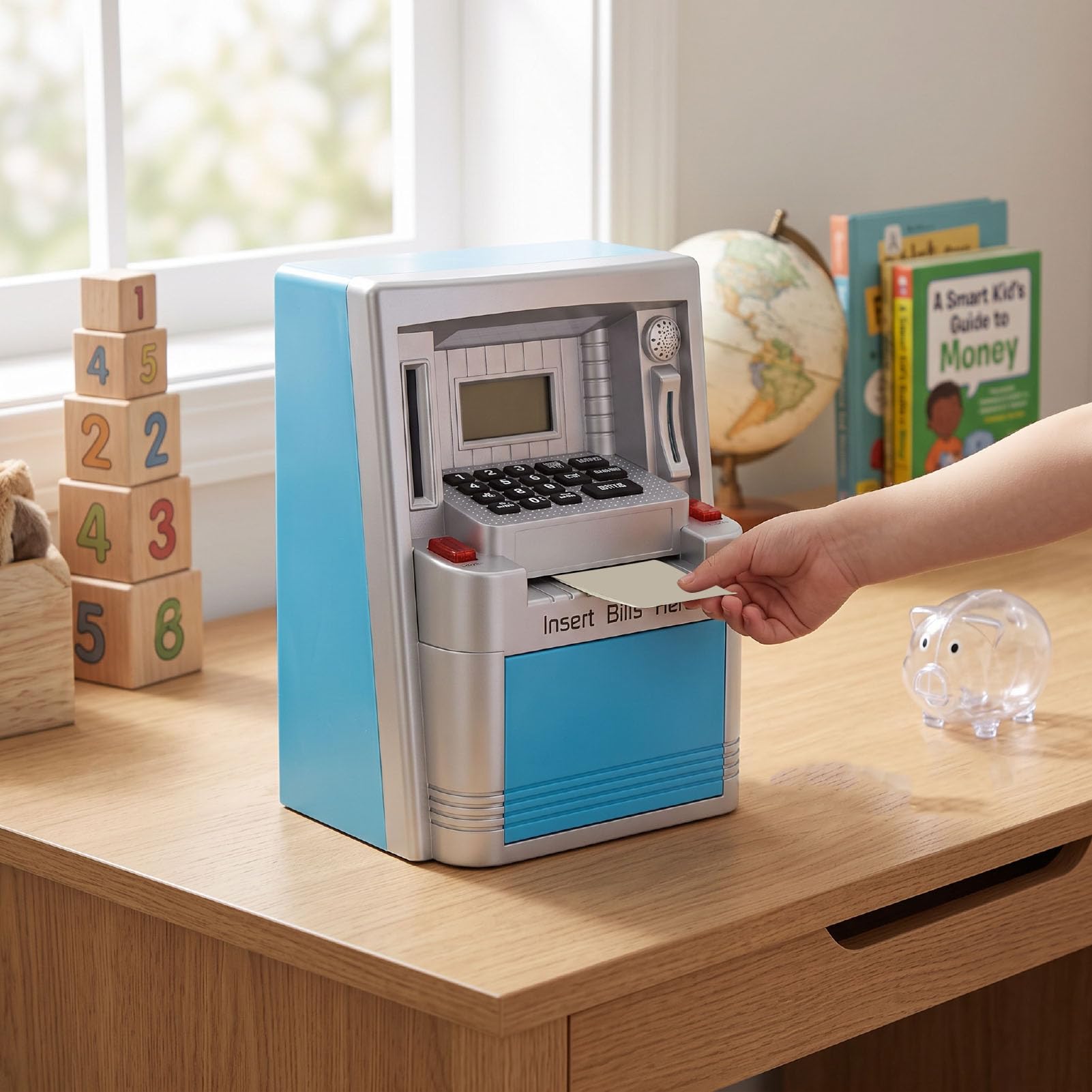 Yctze Salvadanaio Elettronico per Bambini, Contamonete Digitale con Conteggio in Tempo Reale, for Uso Domestico e Risparmio Quotidiano