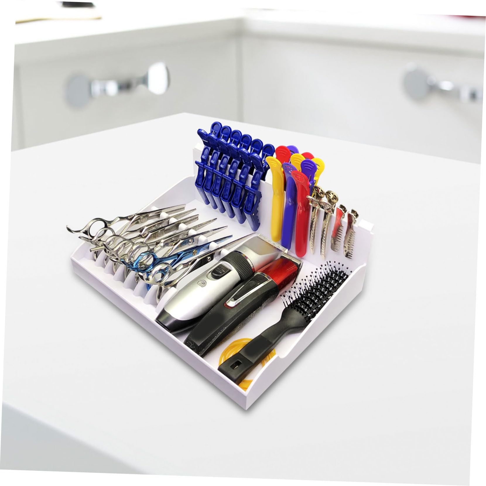 Baluue Haircutting Kit Stylist Scissor Holder Barber Comb Rack Abs Tool Box Hair Salon Supplies