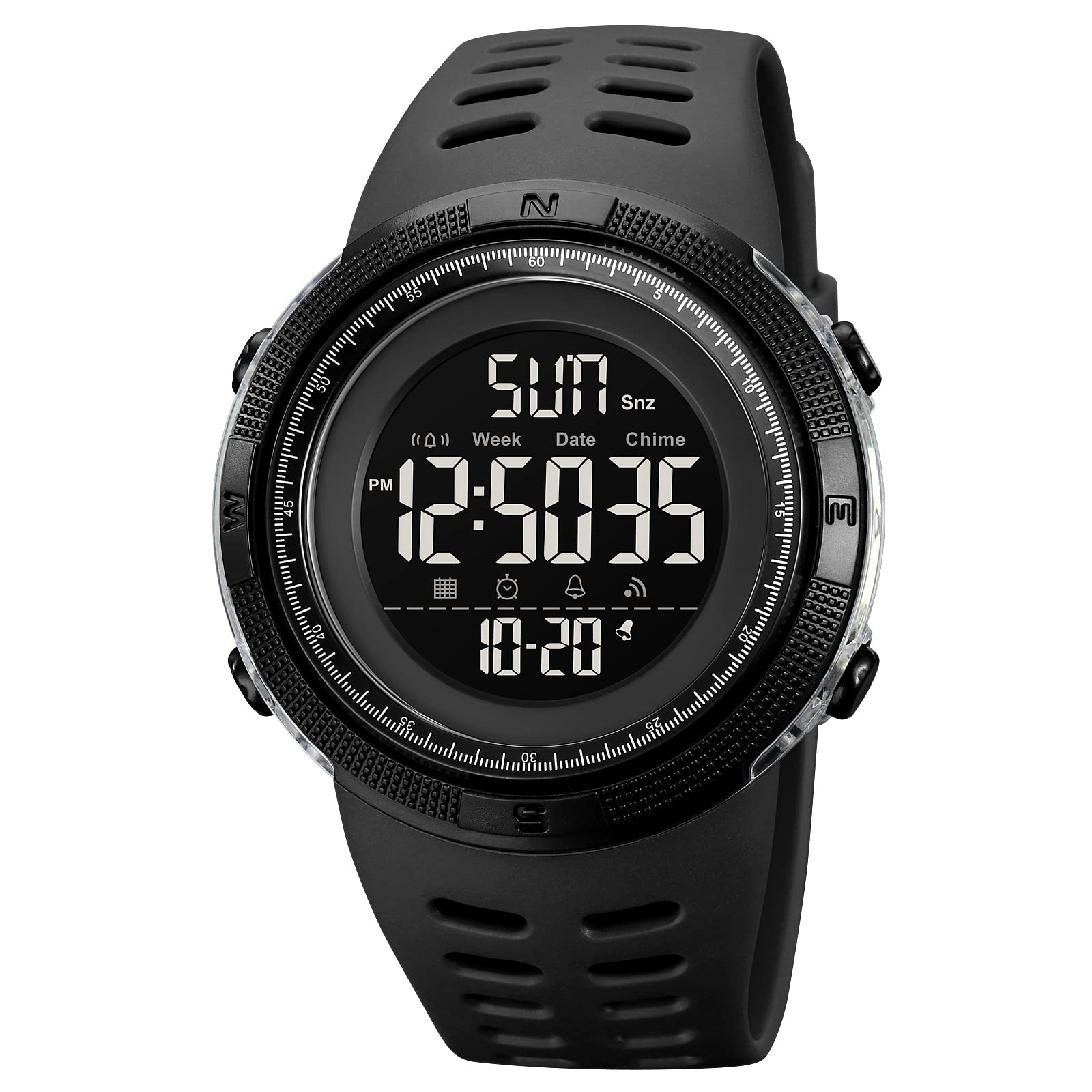 SKMEI Mens Digital Sports Watch 50m Waterproof LED Military Multifunction Stopwatch Countdown Auto Date Alarm - 2070 (Ternsparent White) (B0C3CL36K8) Amazon Price History, Amazon Price Tracker
