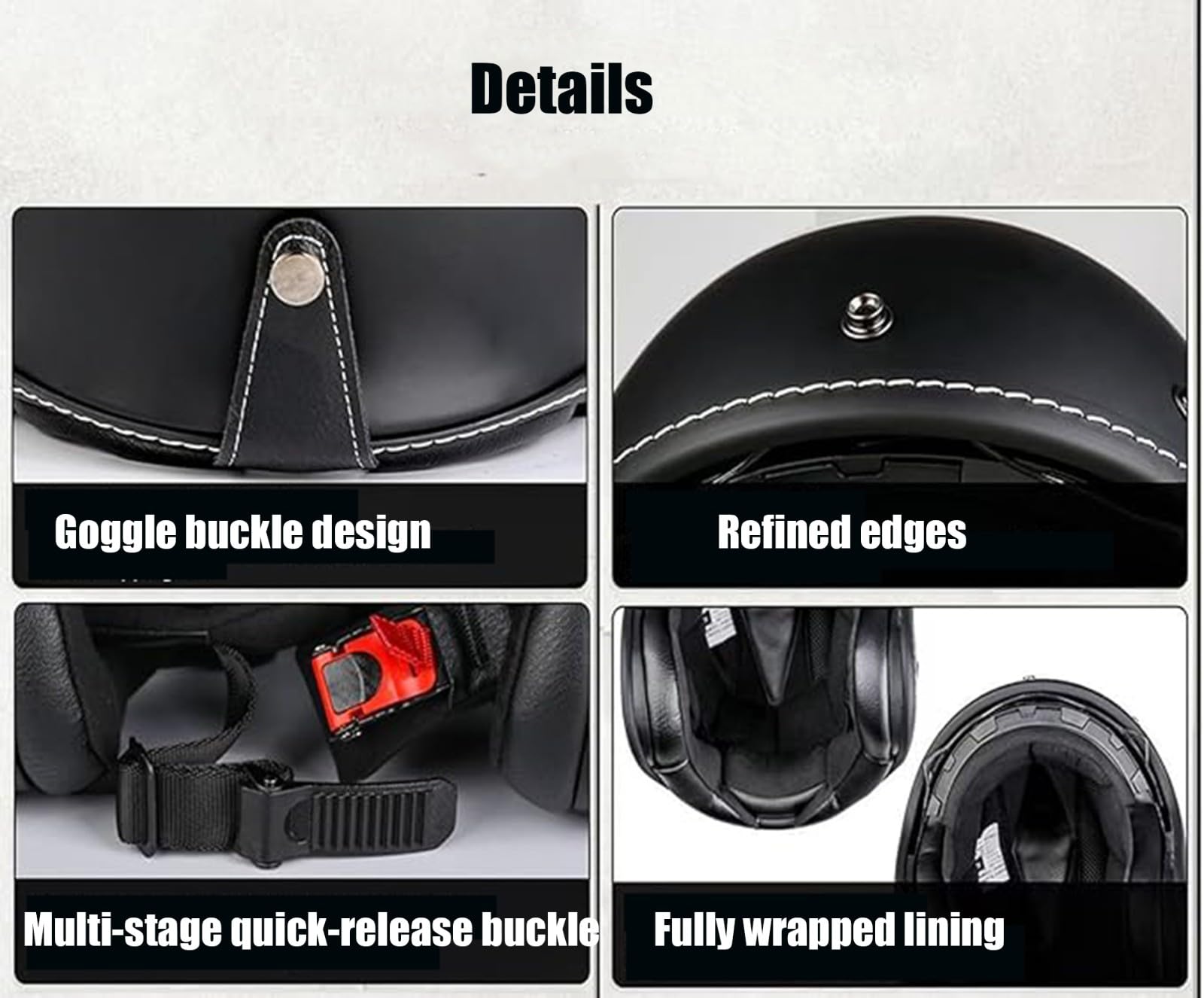 Casque Jet Moto Vintage Bluetooth avec visière, Demi-Casque Scooter, Casque Scooter pour Hommes et Femmes, certifié ECE A,XL61-62CM