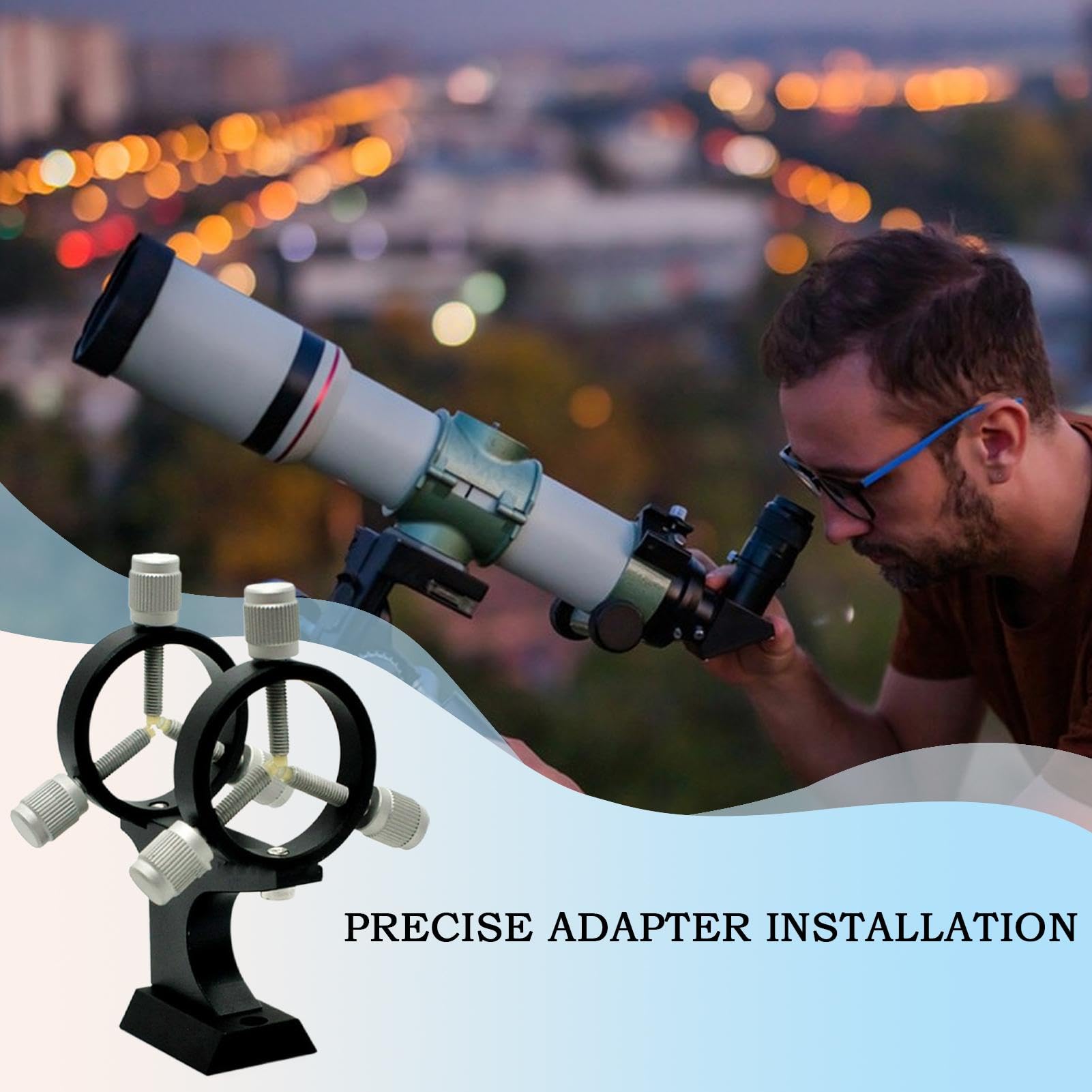 Finder Scope - Soporte de aleación Ajustable, Base de Montaje portátil, fácil instalación, Accesorios para telescopio astronómico