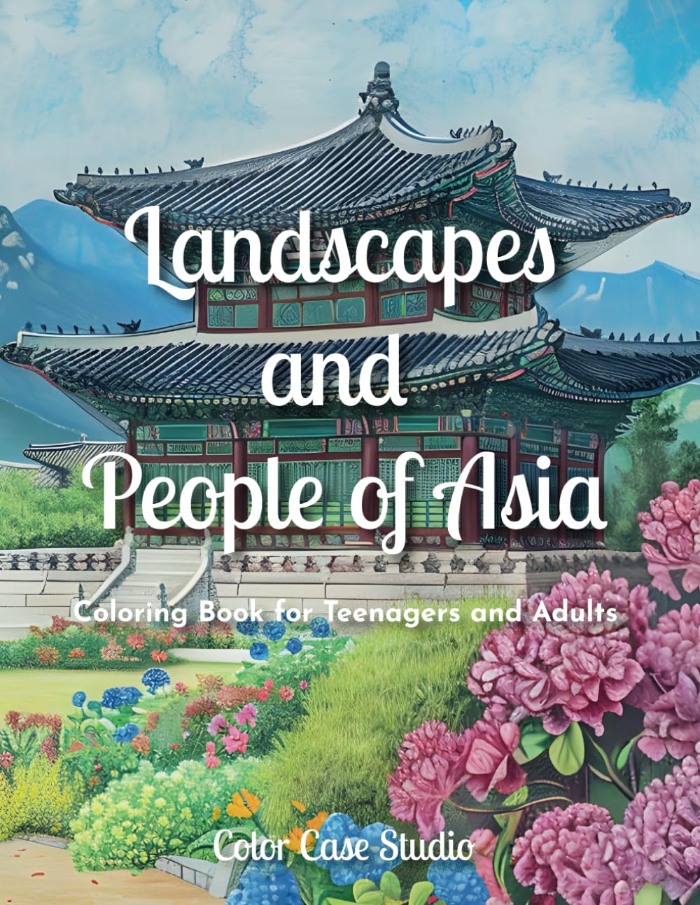 Landscapes And People Of Asia Coloring Book For Teenagers Adults |  Desertcart Seychelles, image size:1000x1293