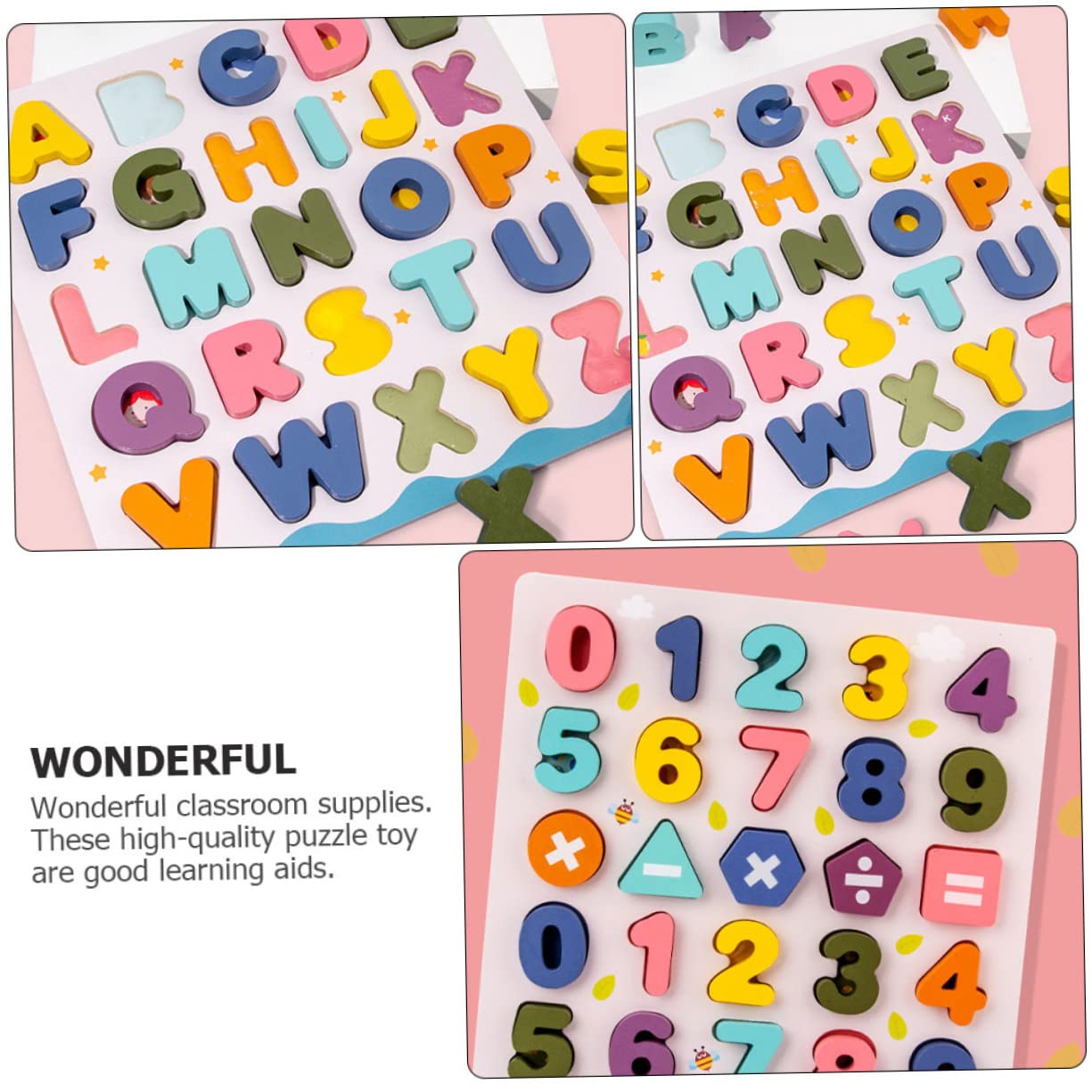 Rompecabezas de Números 2 Juegos de Madera, Juguete Educativo | Decoracion Colegio, Letras y Reconocimiento, Aprendizaje para Niños, Actividades Familiares y Desarrollo Intelectual