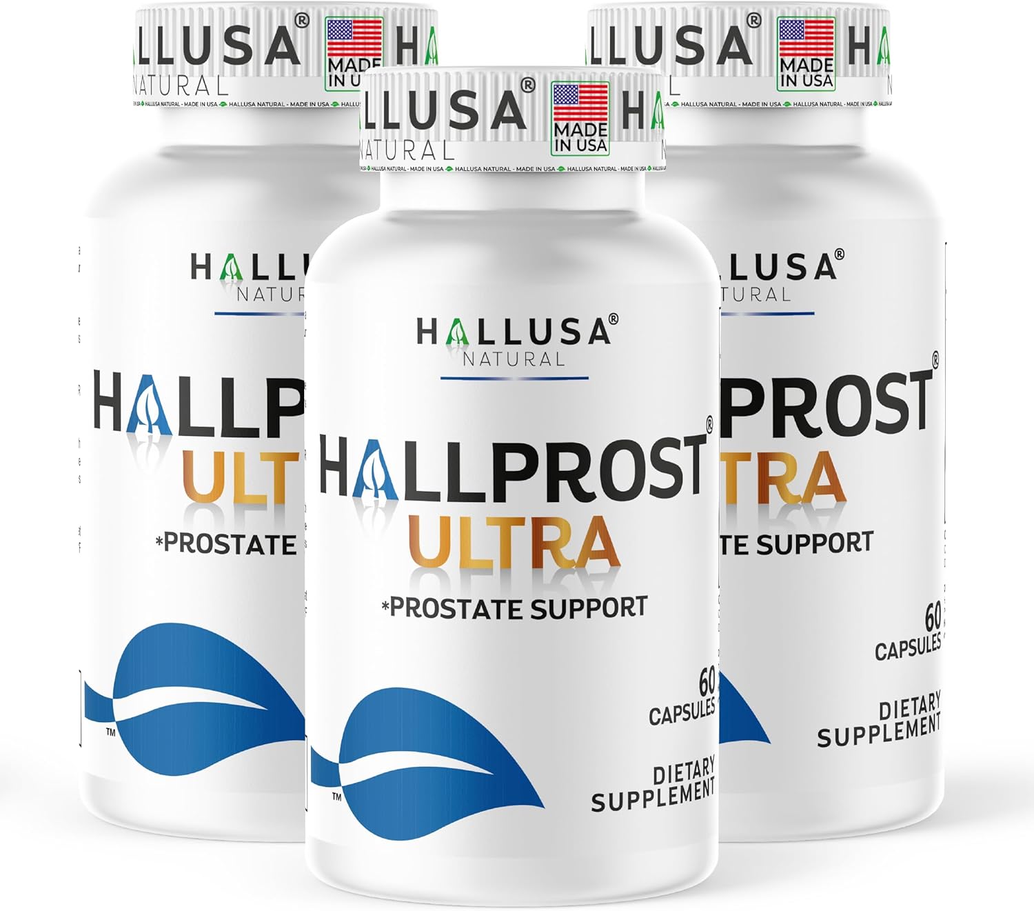 HALLPROST ULTRA Prostate Health Urinary Tract & Bladder Support 60 Capsules, Saw Palmetto, Lycopene, Africanium, Pumpkin Seed, Zinc, Vitamin E, Magnesium, Prostate Health Supplement for Men +40