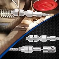 Vista 4 de Spurtar Cable de acelerador universal de 24 pulgadas de acero inoxidable trenzado, kit de bloqueo con montaje y virola de aluminio, cable