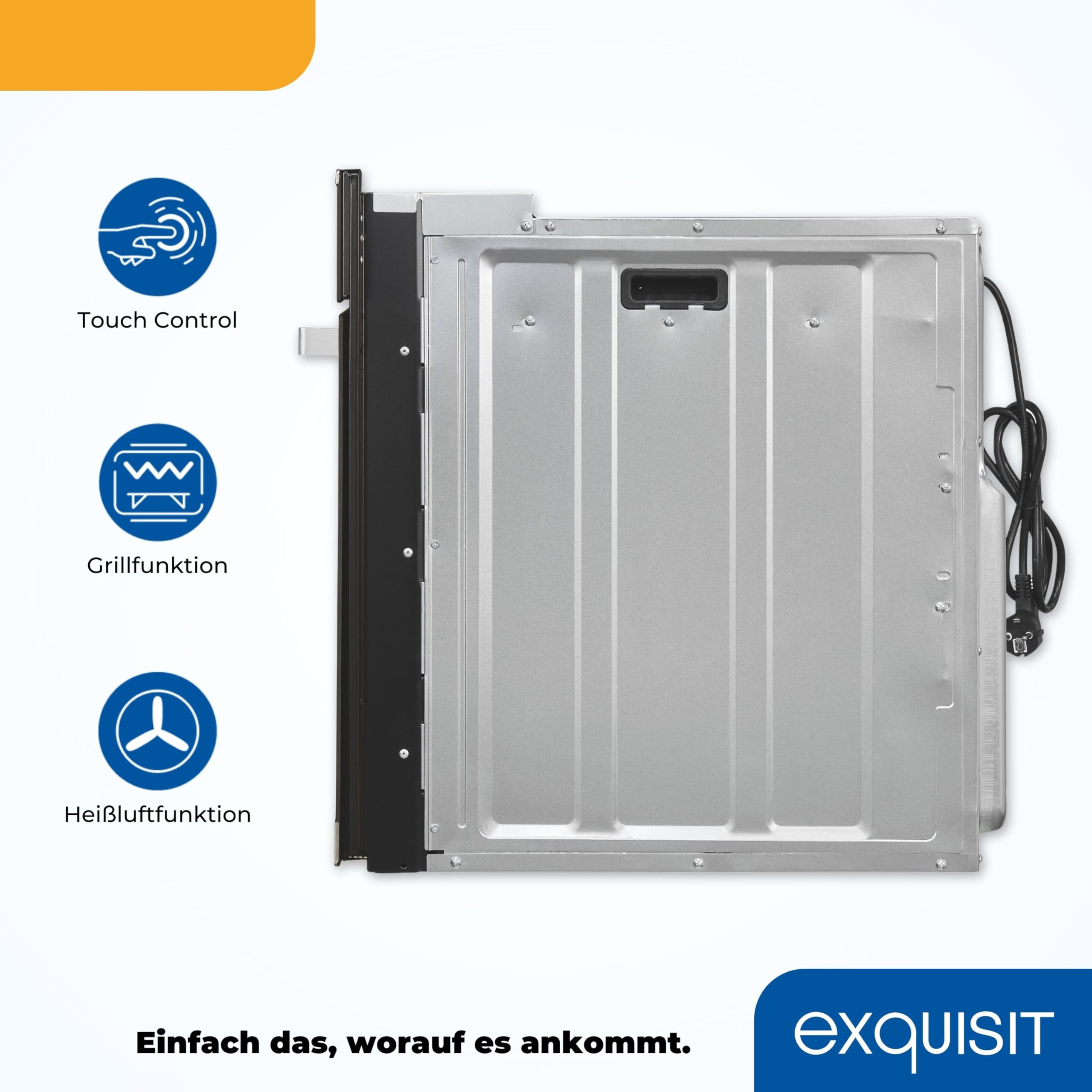 Exquisit Piekarnik do zabudowy EBE76-9-H-020 inox | Touch | timer | grill | 60 cm