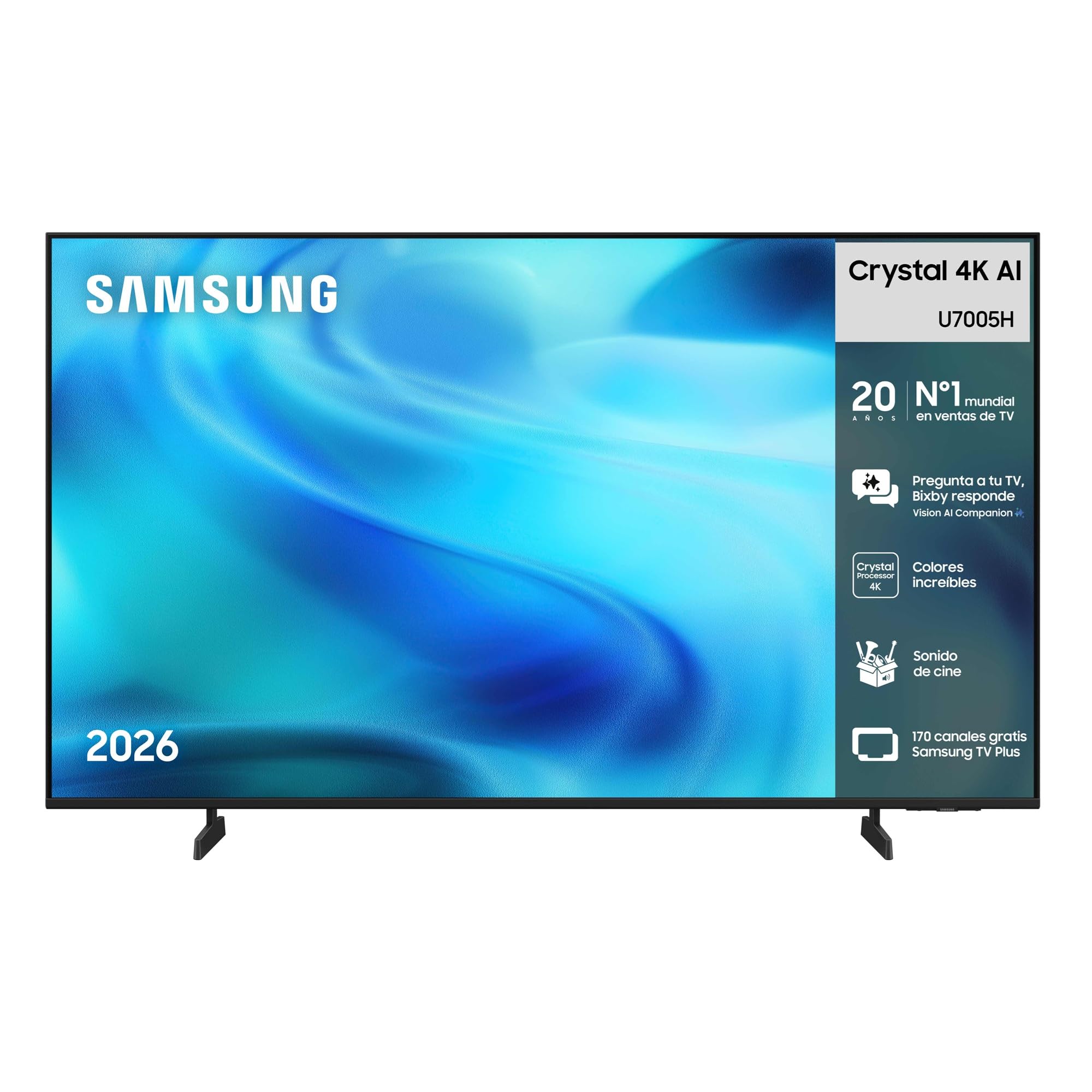 Samsung TV Crystal 4K AI U7005H 43" Smart TV con IA | Vision AI Companion, Crystal Processor 4K, Gaming Hub, Dynamic Sound Pack, Samsung TV Plus, Perfecto para cine en casa