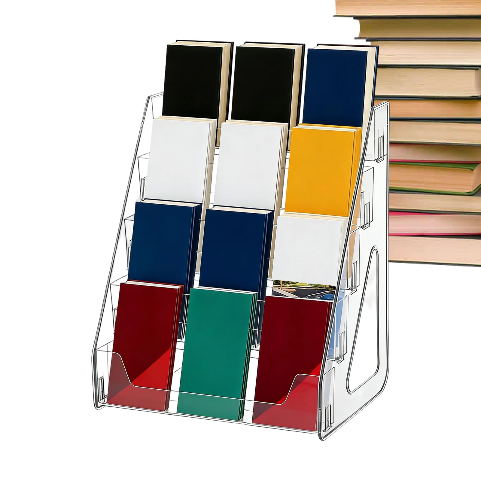 Porte-dépliant de table à 5 niveaux pour catalogues et documents de bureau - 8
