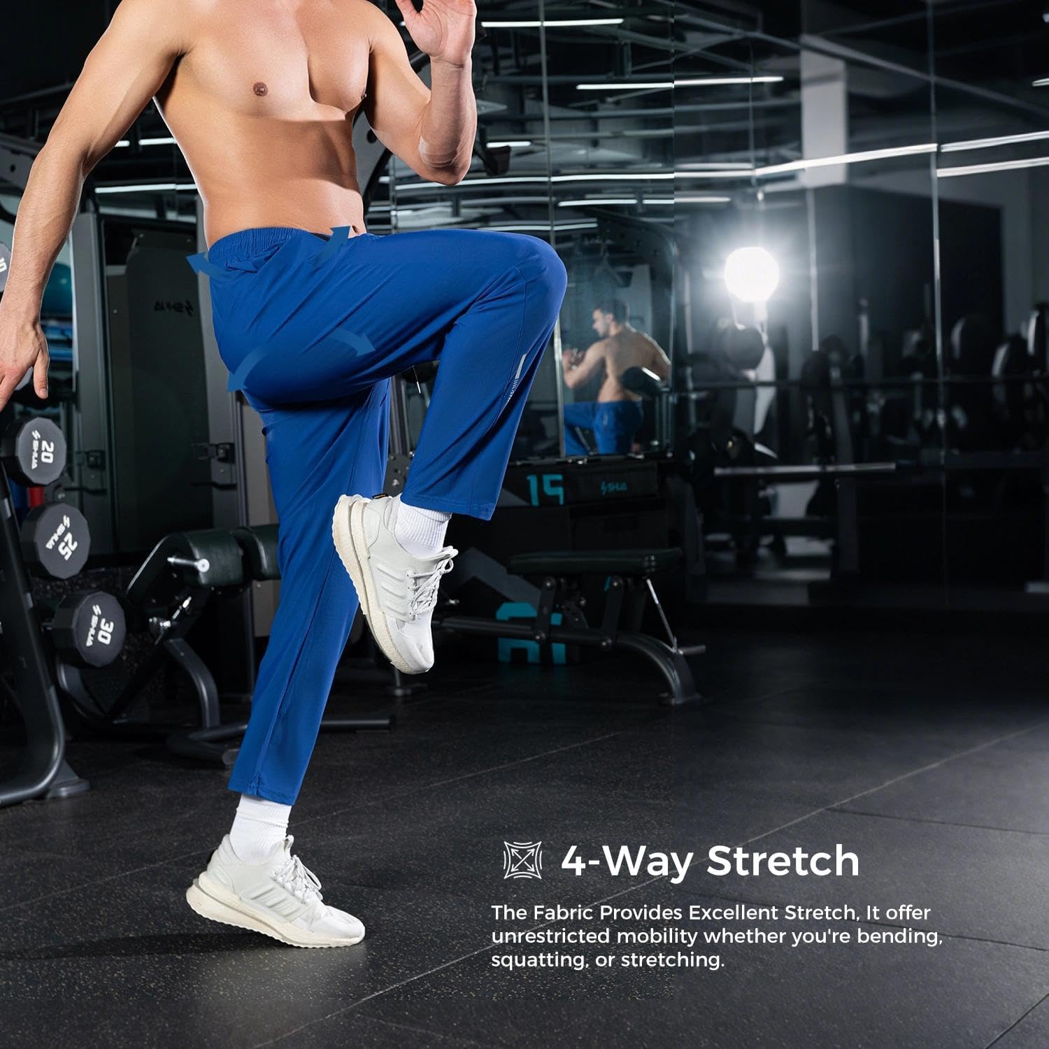 Mens Sweatpants with Zipper Pockets, 1 Pack Mens Joggers for Gym, Running, Quick Dry Sweatpants, Joggers for Men