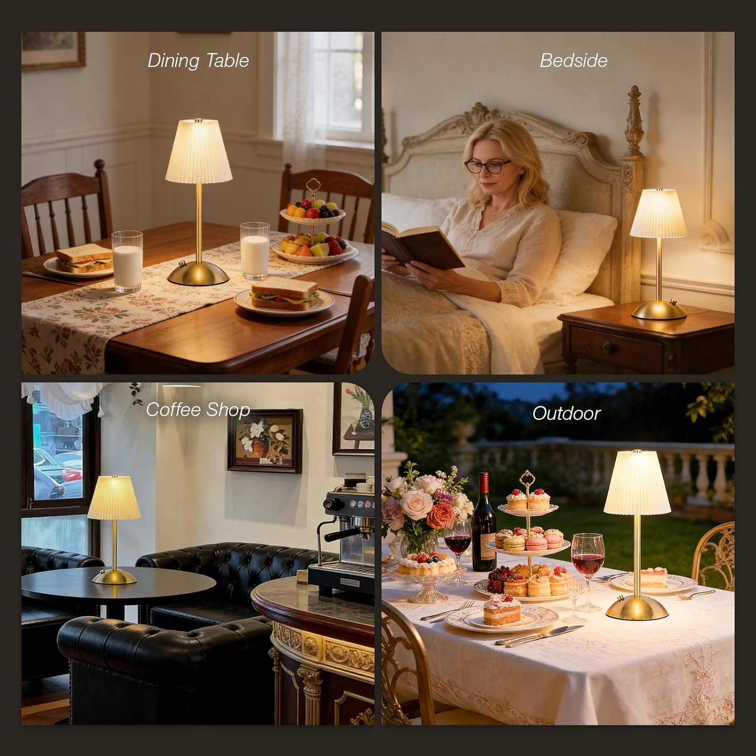 LEDVANCE Sylvania Cordless Lamp, LED Rechargeable Table Lamp with Battery Operated, USB-C, 3 Color Temperatures (3000/4000/5000K), Dimmable, Bedroom, Night Light, Coffee Shop, Brass - 1 Pack (66875)