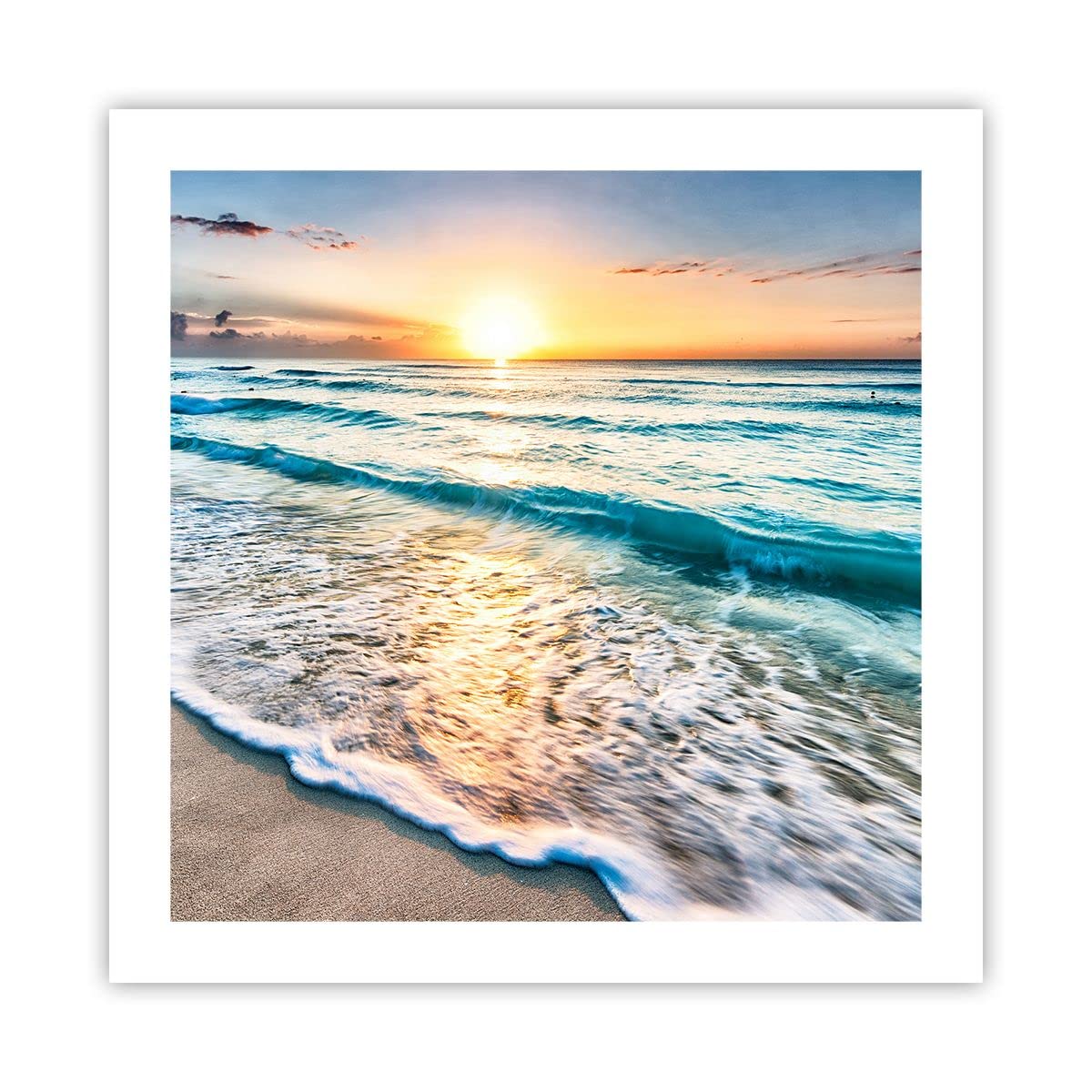 Declina Quadro Su Tela Spiaggia, Poster Da Parete 50x30cm, Stampe HD, Telaio In Legno Di Pino, Fabbricazione Francese