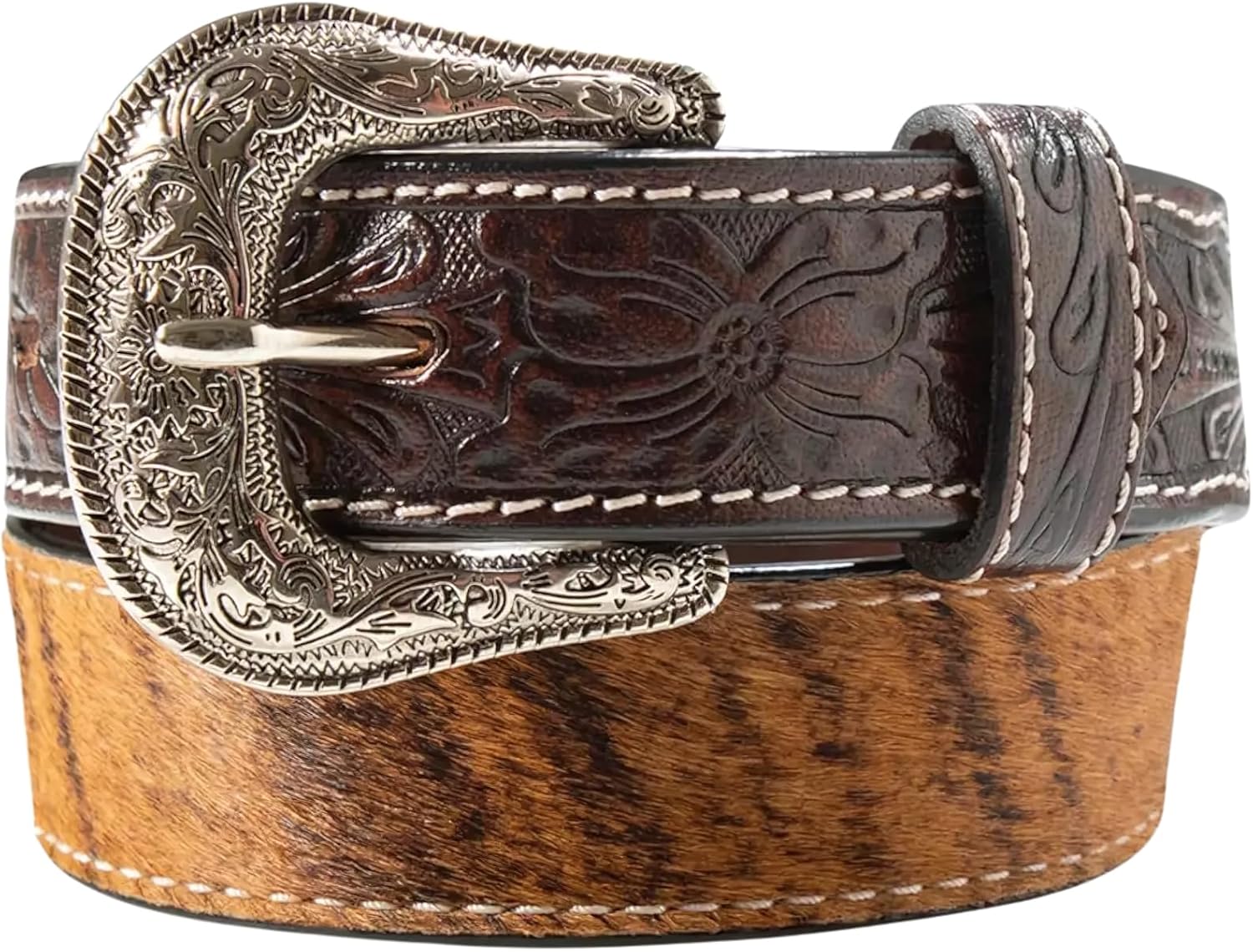 ARIAT Boys Hand Tooled Twisted Buck Lace Leather Belt