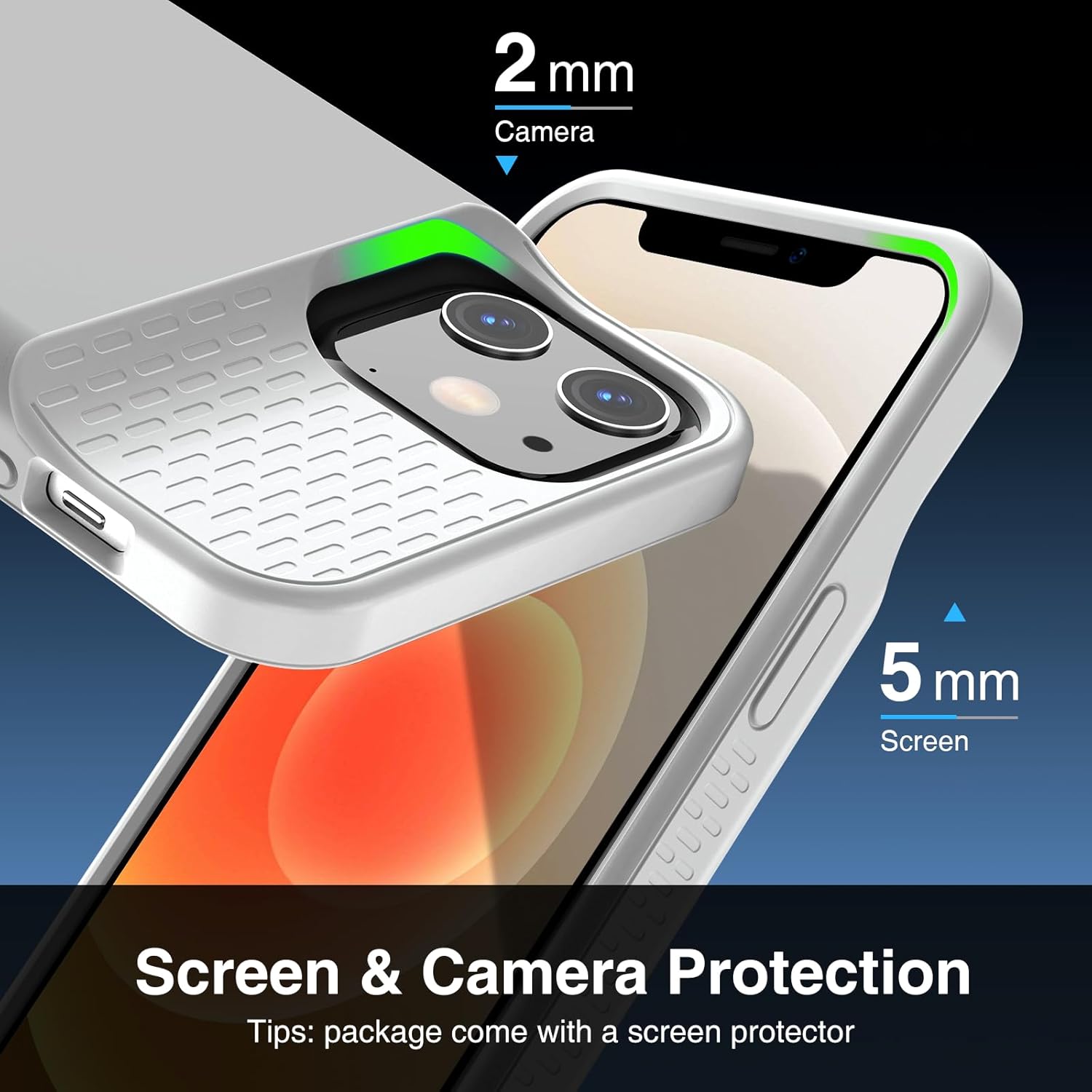 GIN FOXI Battery Case for iPhone 12/12 Pro, Rechargeable Charging Cases Charger 7000mAh Juice Box Anti-Fall Protection Cover Extended Battery Pack for 12 Pro/12 (6.1") Grey