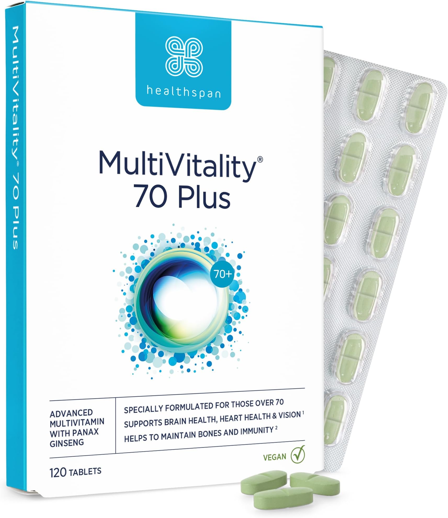 Multivitamin 70 Plus | 120 Tablets | with Vitamin C & Vitamin D3 | Multivitamin | Coenzyme Q10 | Ginseng | Bioflavonoids | Alpha Lipoic Acid | Acetyl L-carnitine | Vegetarian