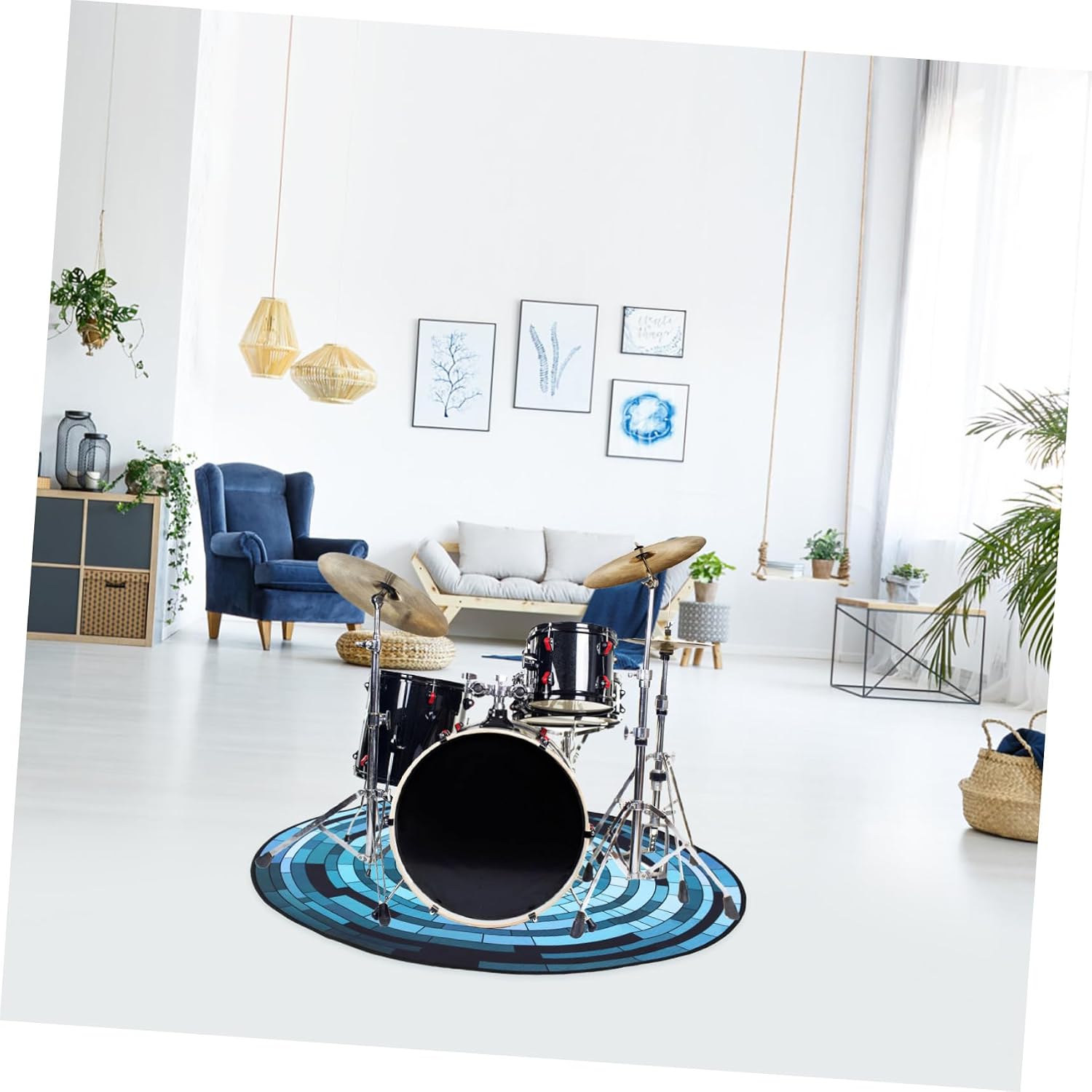 ULTECHNOVO Thick Non-Slip Drum Carpet Mat Soundproofing Rug for Electronic and Acoustic Drums for Noise Reduction for Home Use and Studios