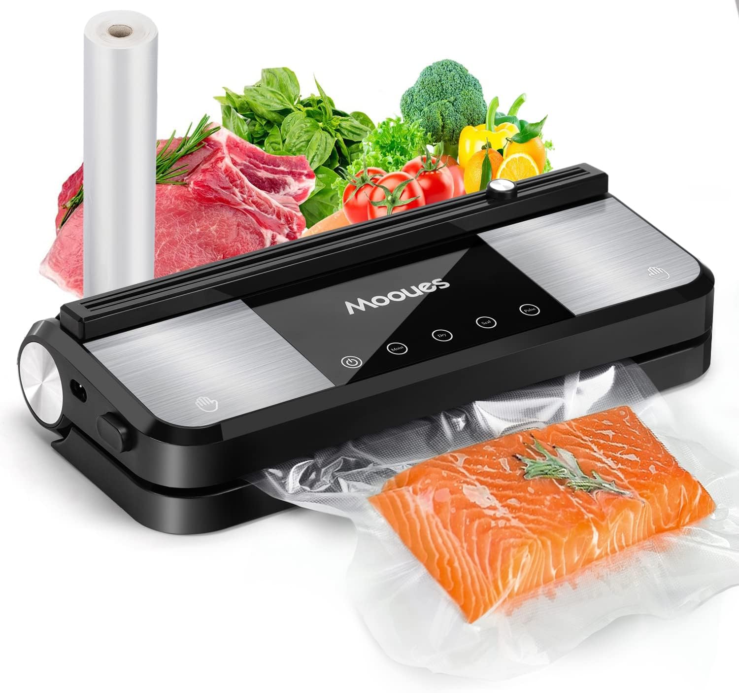 Vacuum Sealer Machine with Cutter & Bag Storage,Food Vacuum Sealer with Vacuum Seal Bags,Auto & Manual Options Vaccum Sealer for Sous Vide Cooking.Dry Moist Food Sealer for Food Preservation