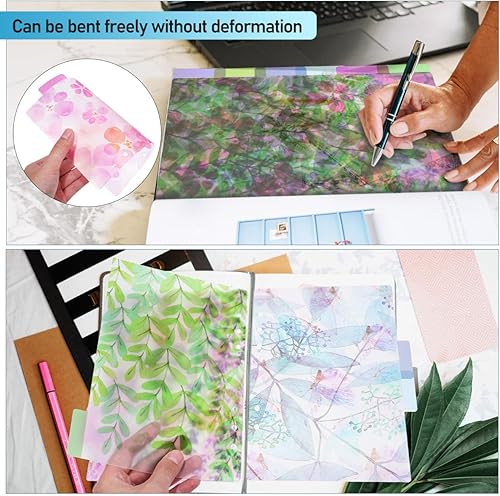 Miniatura 4 de 12 unidades/2 juegos de 6 separadores de carpetas A5 de plástico con pestañas divisores de carpetas de páginas para carpetas de 6 agujeros,