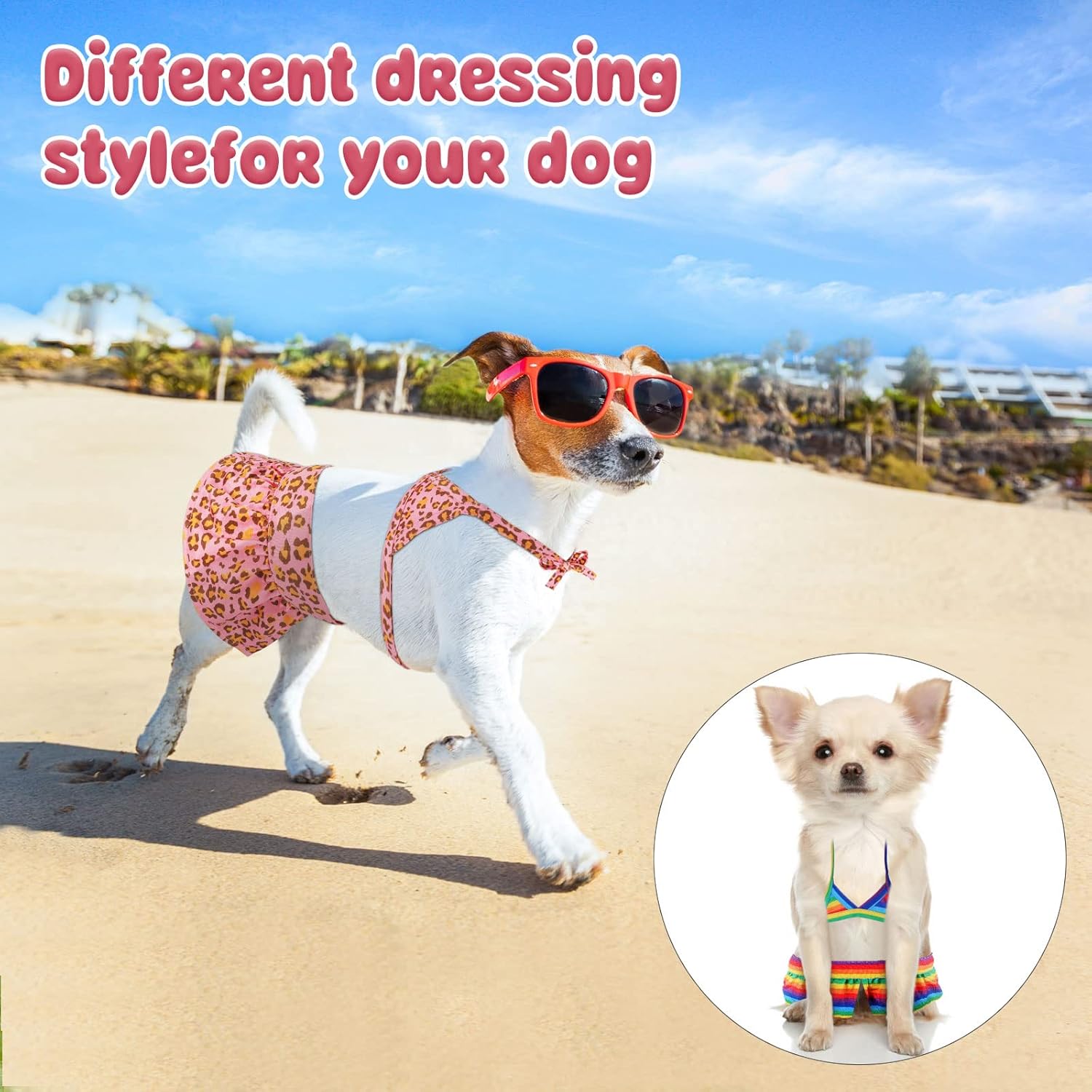 Buy GINDOOR Dog Bikini Outfit, 2 Pieces Dog Bathing Suit Adjustable
