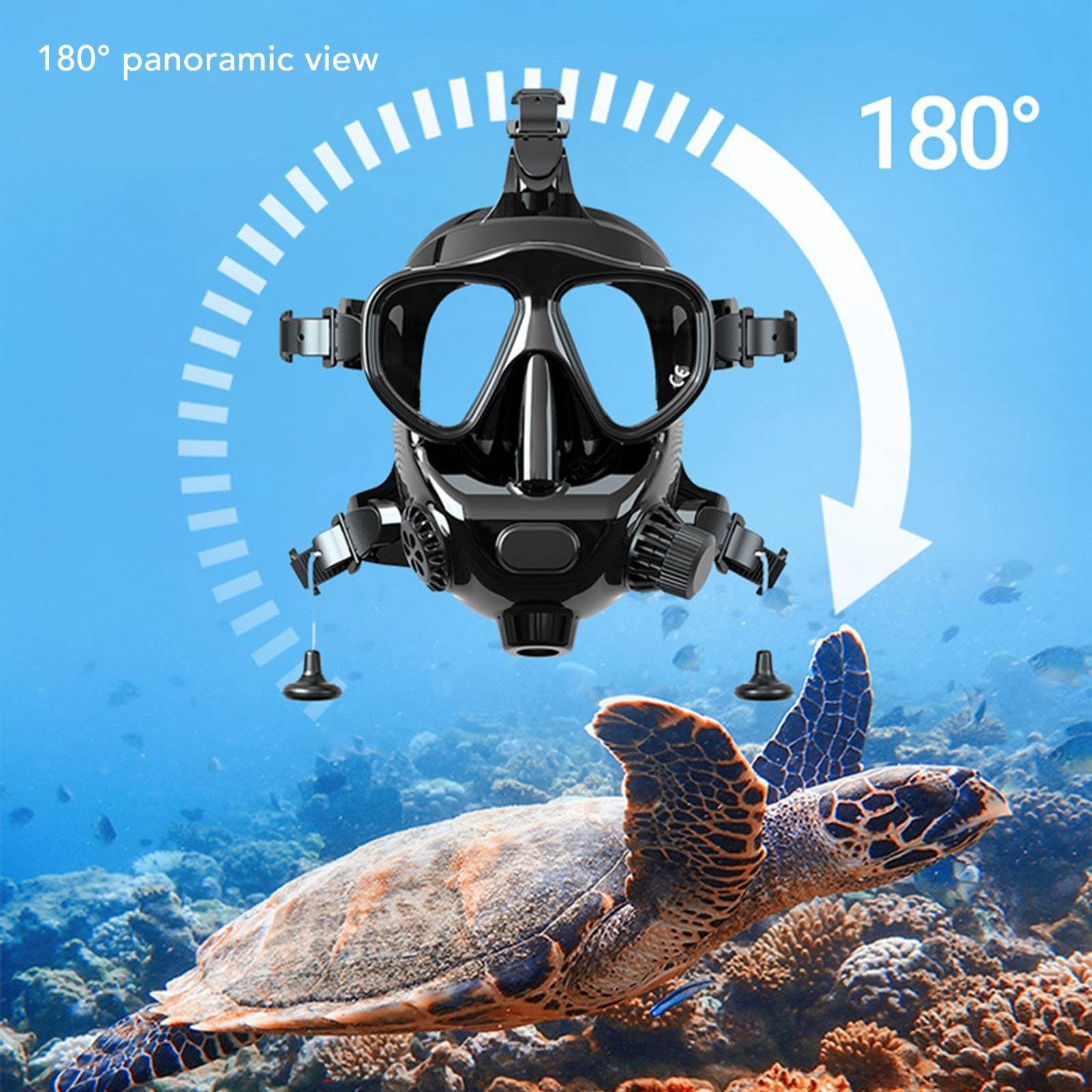 TOPINCN Occhiali da Sub in Silicone Integrale con Supporto per Fotocamera per Viste Panoramiche Subacquee