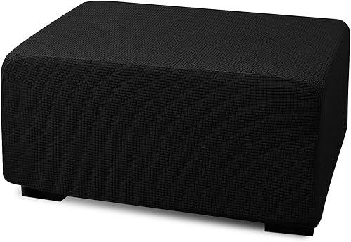 Argstar Fundas otomanas de jacquard rectangular para sala de estar, funda elástica para otomana, funda elástica para otomana, protector de muebles