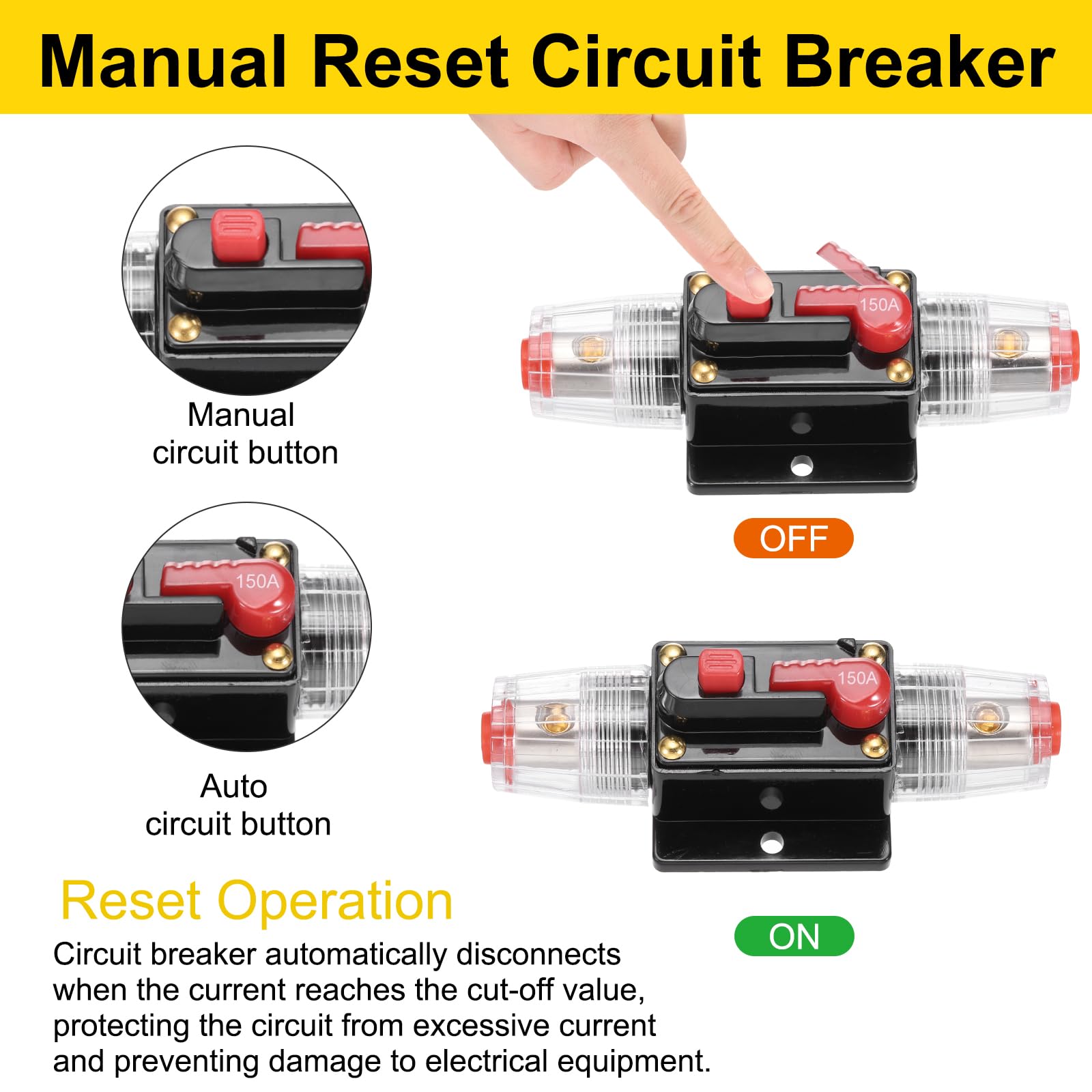 DMiotech 2 Pack 150A Circuit Breaker - Image 4